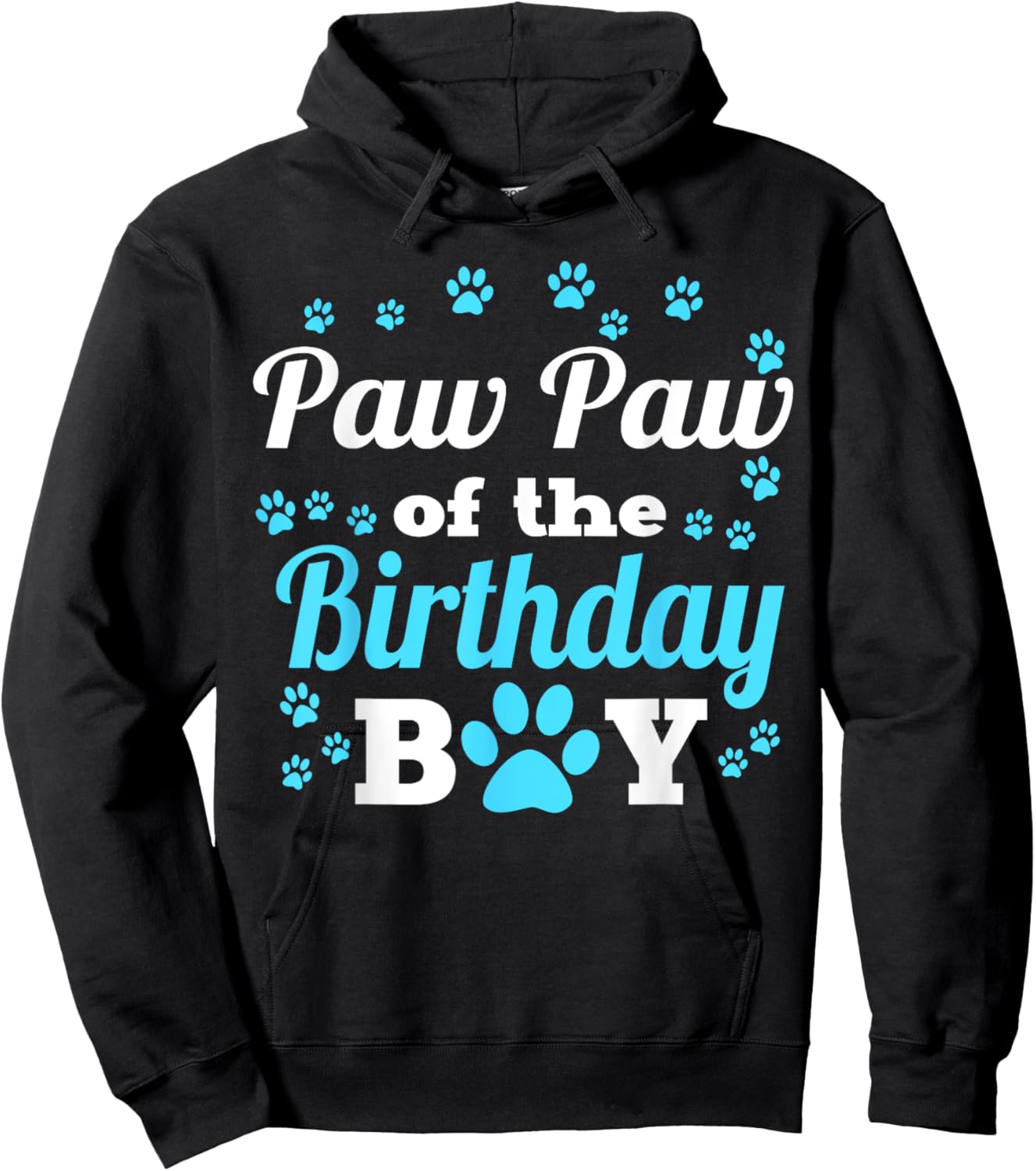 Paw Paw Of The Birthday Boy Dog Paw Bday Party Celebration Hoodie - Hoodie | Black