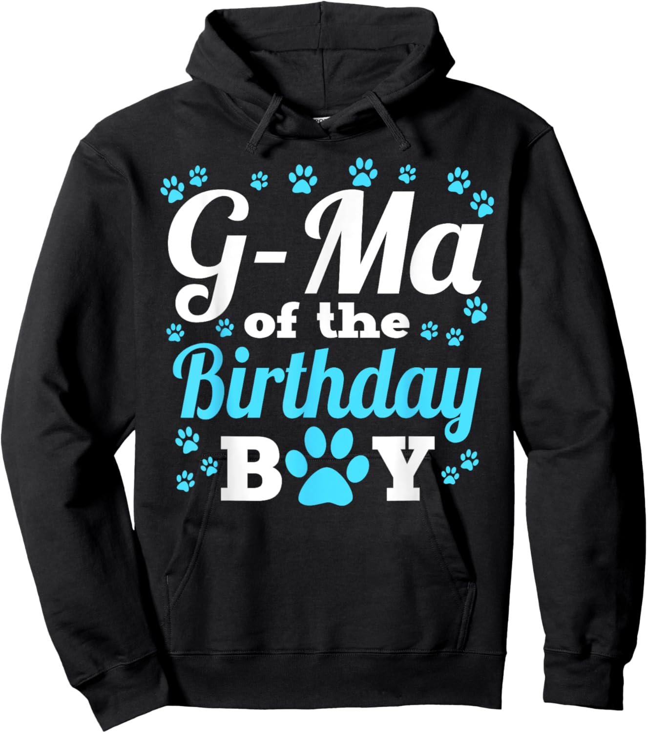 G-Ma Of The Birthday Boy Dog Paw Bday Party Celebration Hoodie - Hoodie | Black