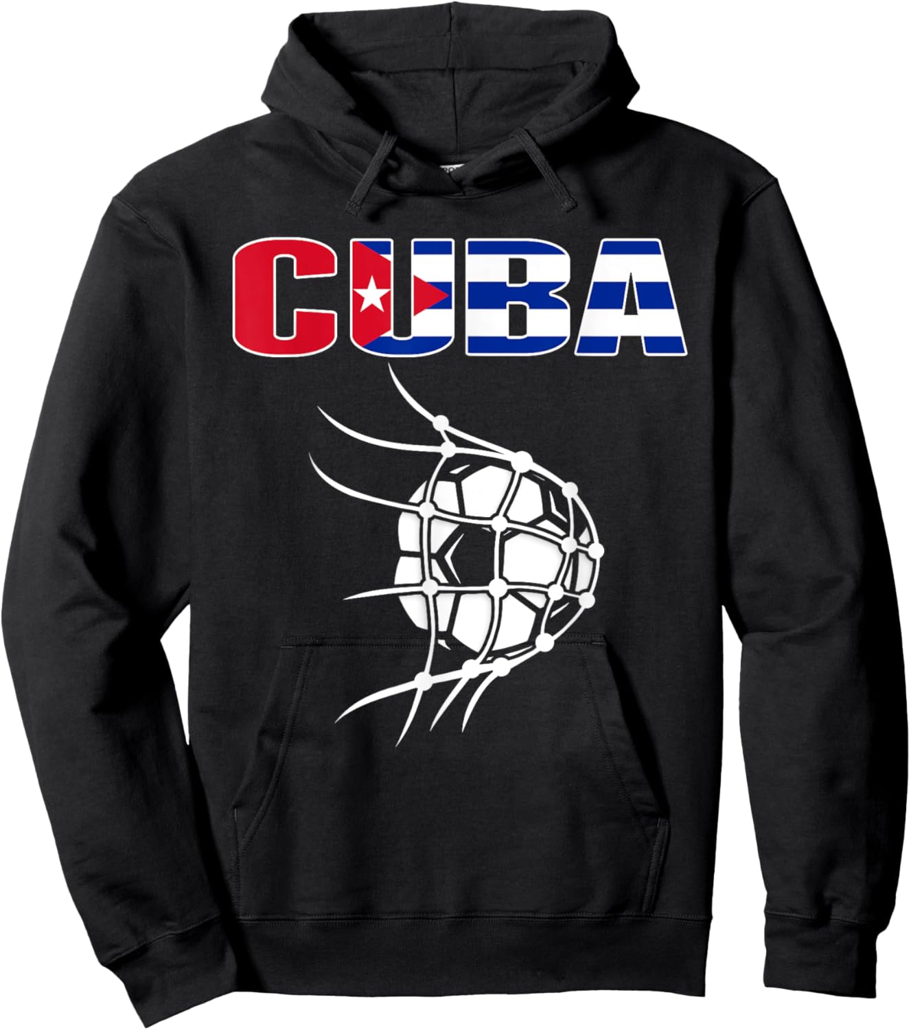 Cuba Soccer Ball In Net Goal - Support Cuban Football Team Hoodie - Hoodie | Black