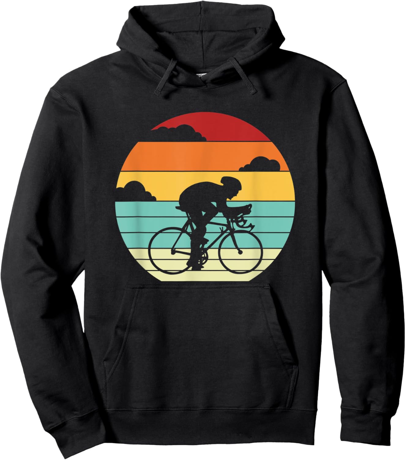 Retro Cyclist Gravel City Bike Bicyclist Bicycle Hoodie - Hoodie | Black