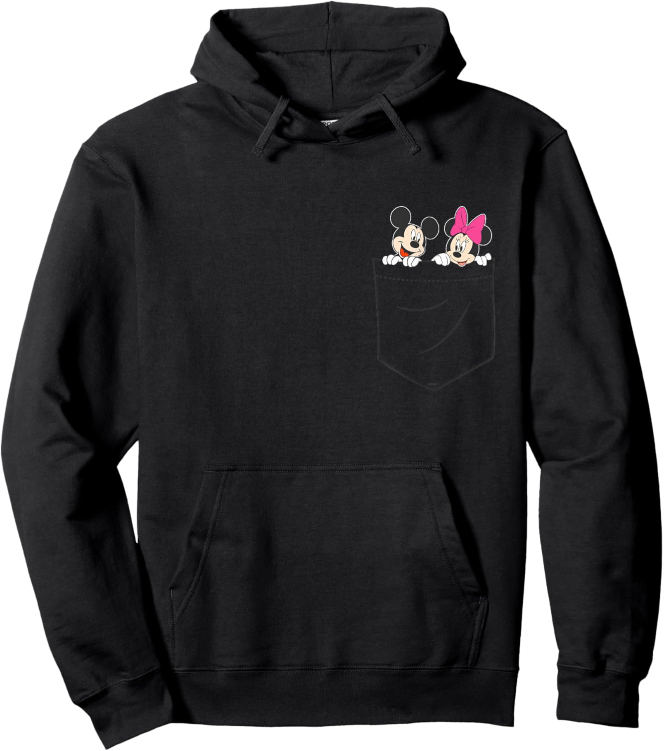 Disney Mickey & Minnie Mouse Small Pocket Couple Hoodie - Hoodie | Black