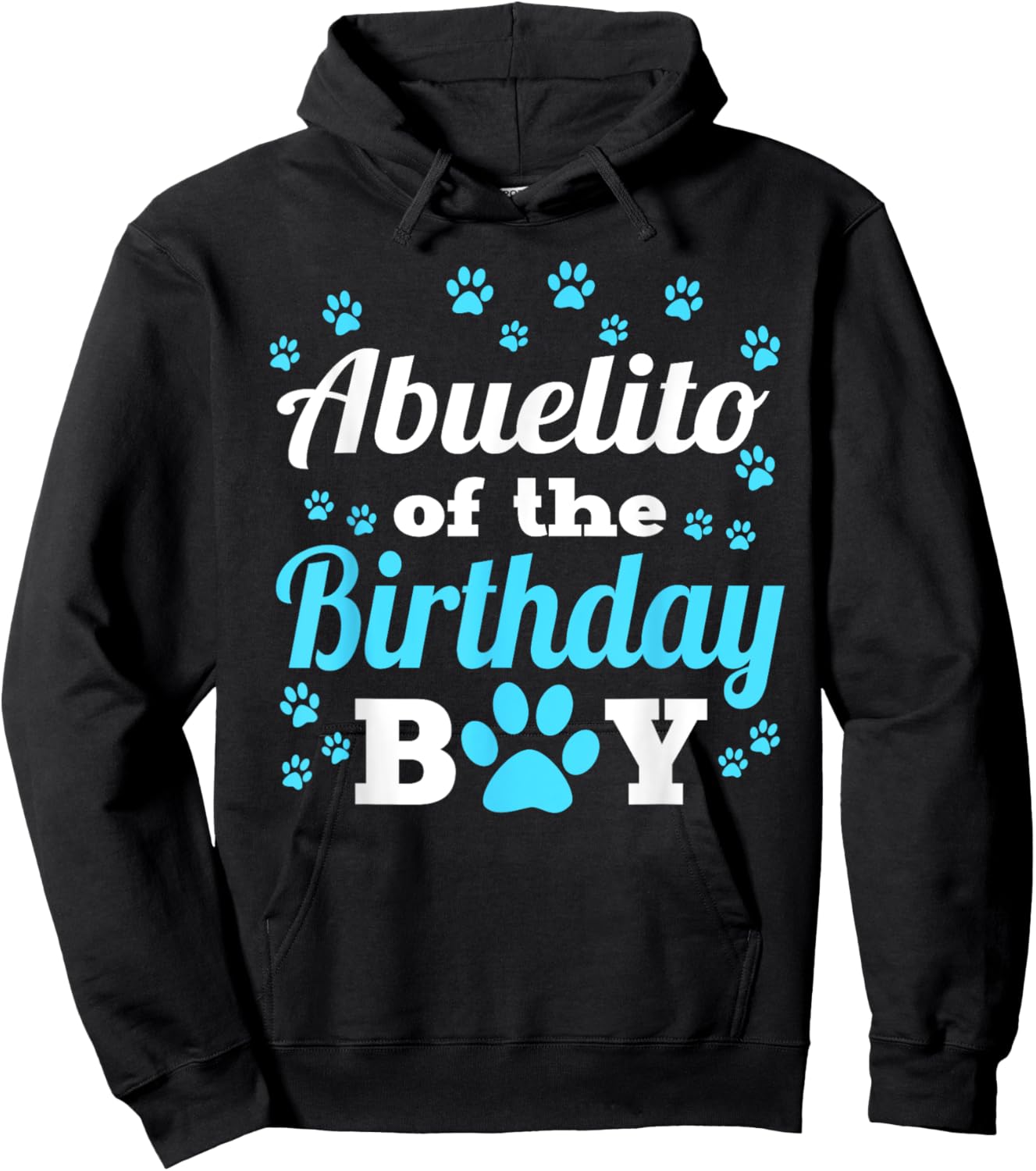 Abuelito Of The Birthday Boy Dog Paw Bday Party Celebration Hoodie - Hoodie | Black