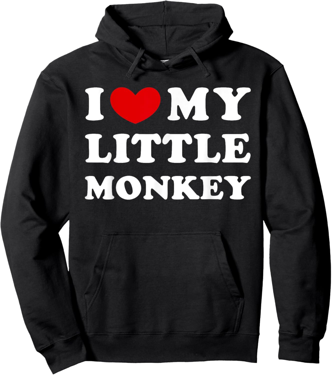 I Love My Little Monkey, I Heart My Little Monkey Hoodie - Hoodie | Black