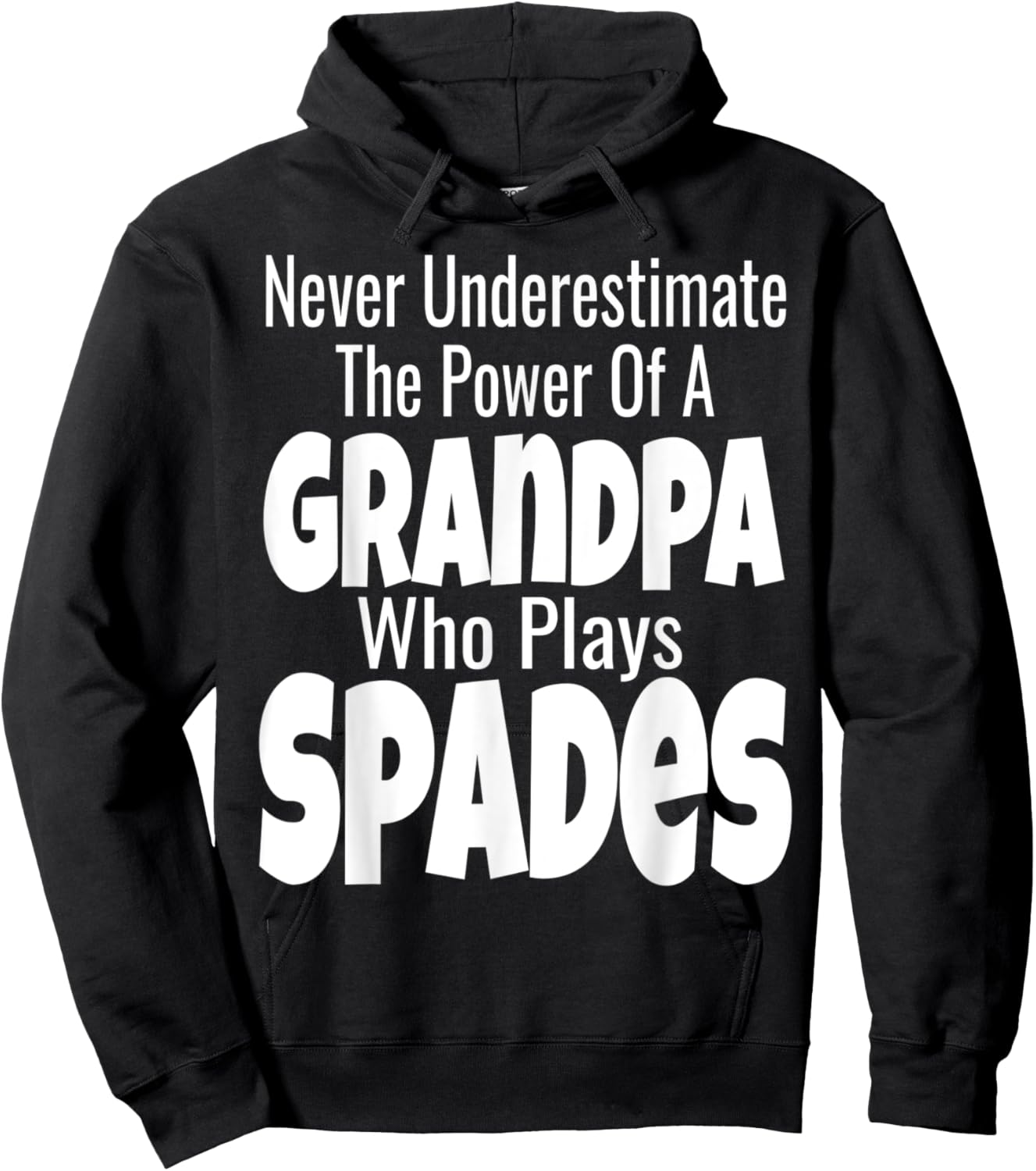 Never Underestimate The Power Of A Grandpa Who Plays Spades Hoodie - Hoodie | Black