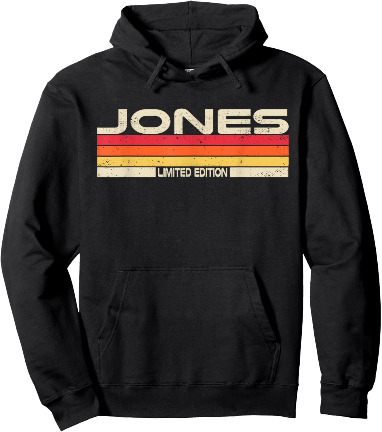 Jones Surname Birthday Family Reunion 80s 90s Sunset Hoodie - Hoodie | Black