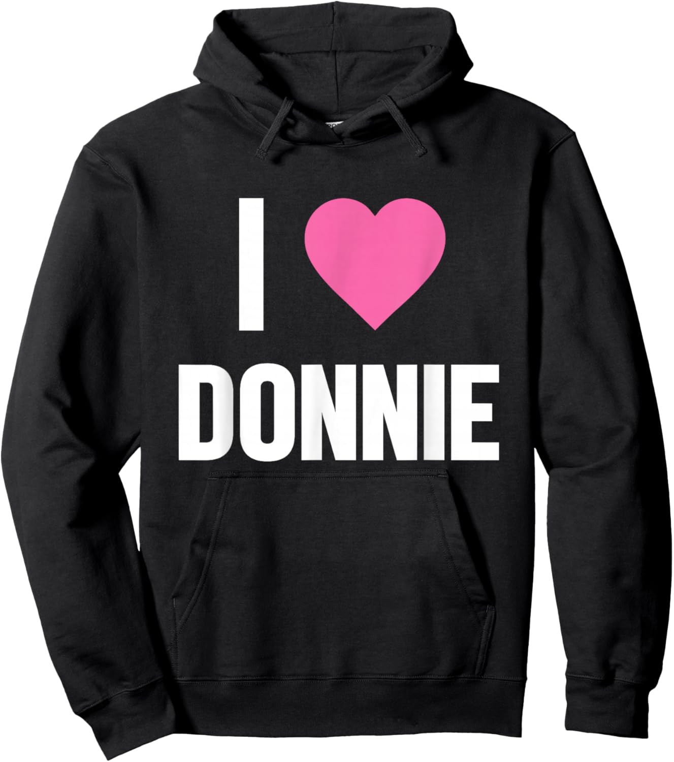 CLASSIC I Love Donnie Pink Heart , Black Hoodie - Hoodie | Black