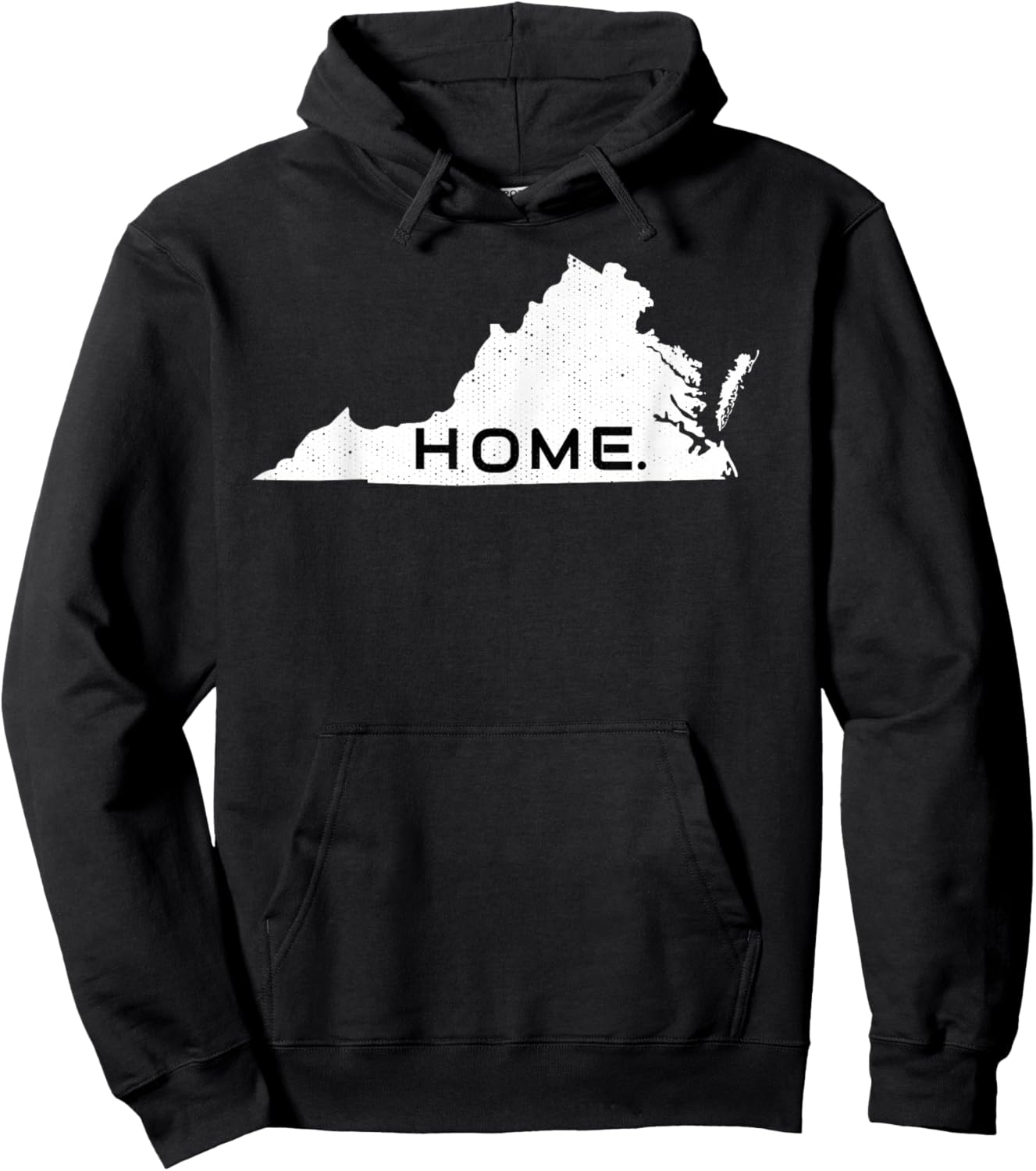 Distressed Virginia Home State Hoodie - Hoodie | Black