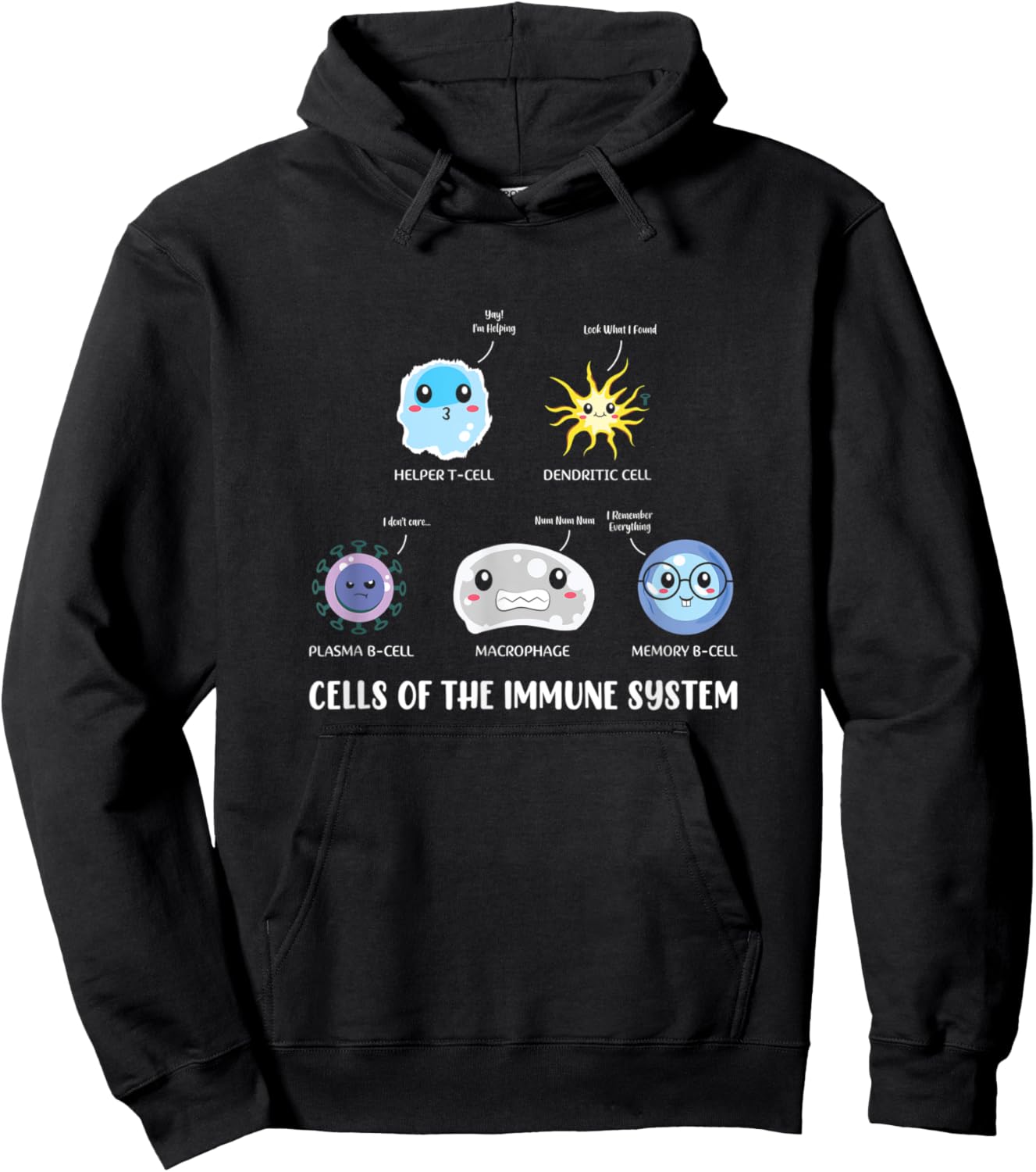 Science, Stem Immune System Cells Stem Students Apparel Hoodie - Hoodie | Black