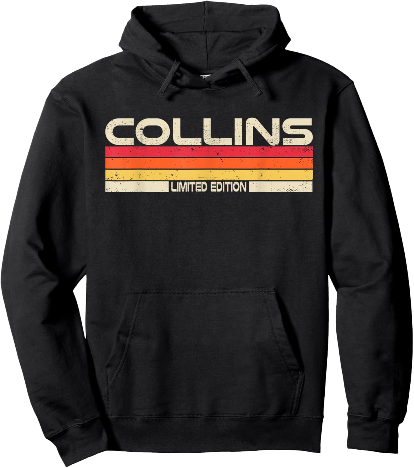Collins Surname Birthday Family Reunion 80s 90s Sunset Hoodie - Hoodie | Black