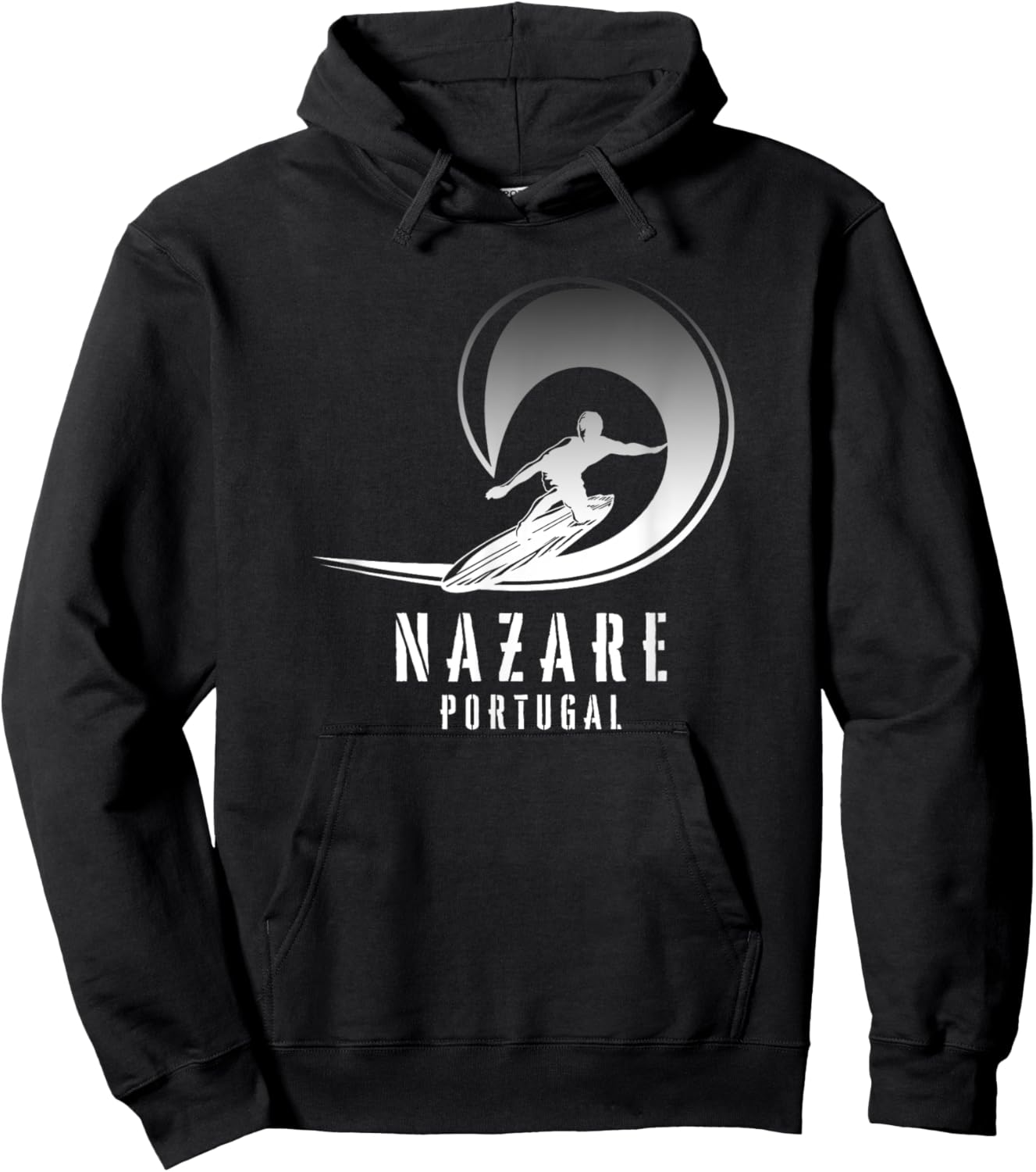 Surf Nazare, Surfing Nazare in Portugal, Pipe Surfer Hoodie - Hoodie | Black