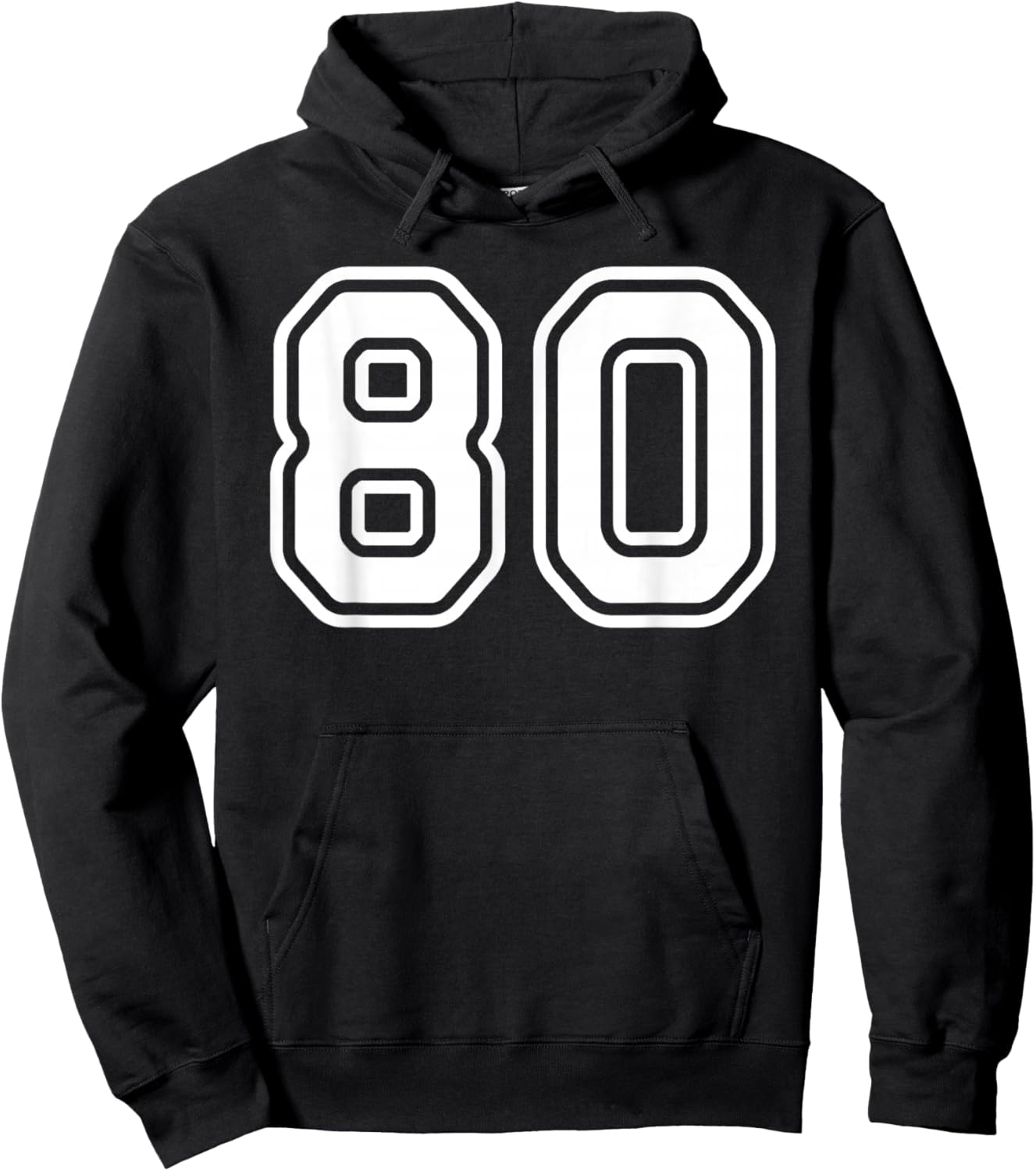 Number #80 Sport Varsity Number Hoodie - Hoodie | Black