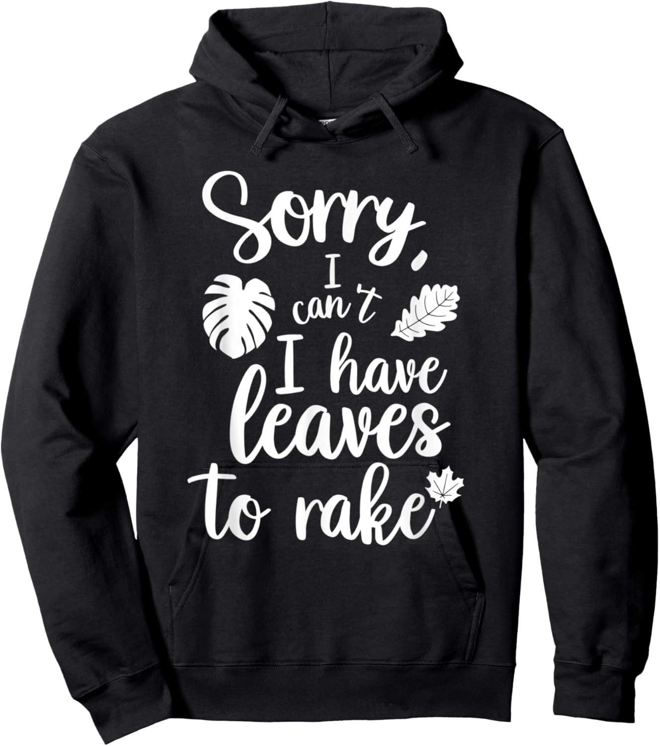 Sorry I Can't I Have Leaves To Rake Funny Autumn Quote Hoodie - Hoodie | Black
