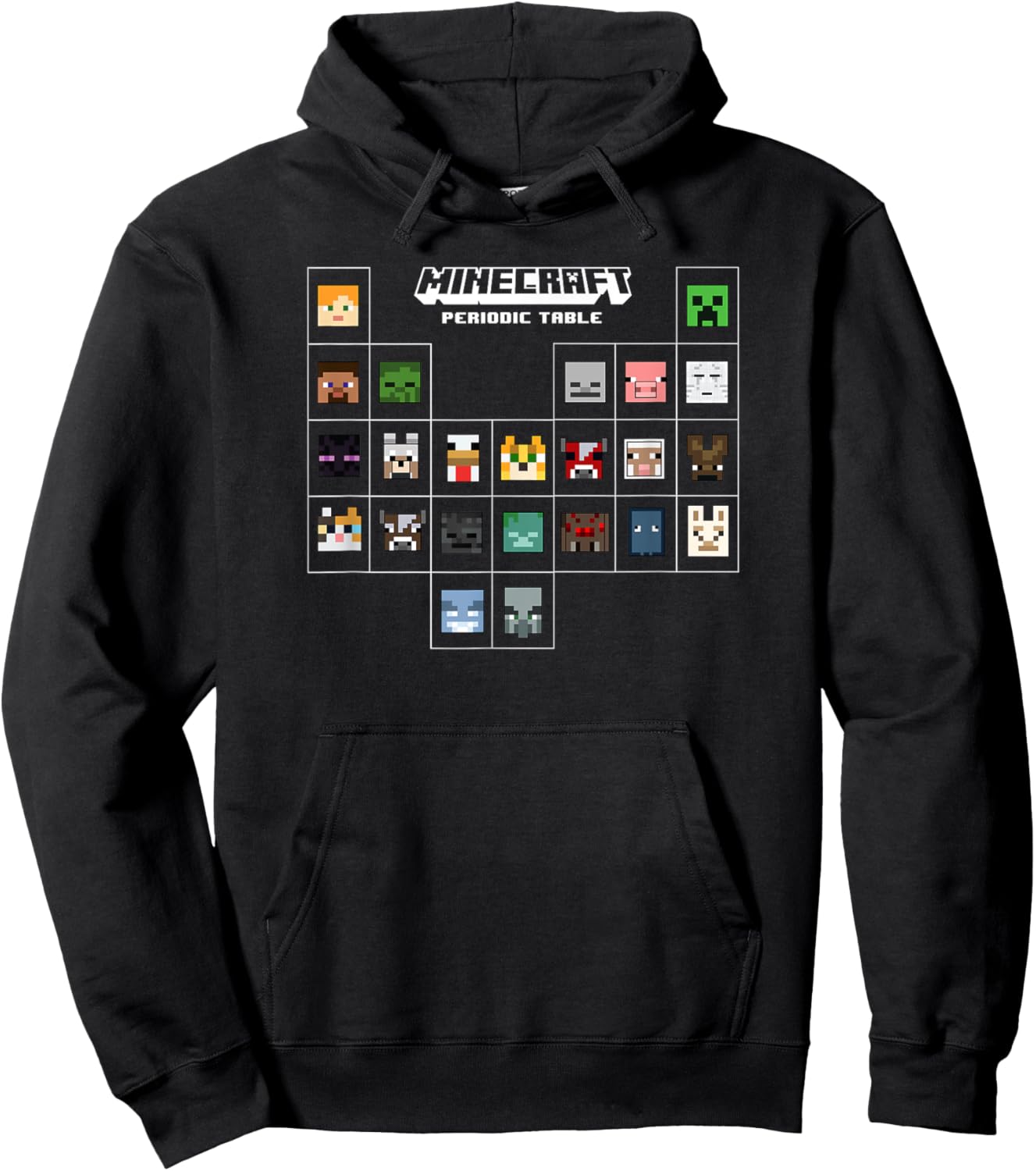 Minecraft Periodic Table Character Group Hoodie - Hoodie | Black