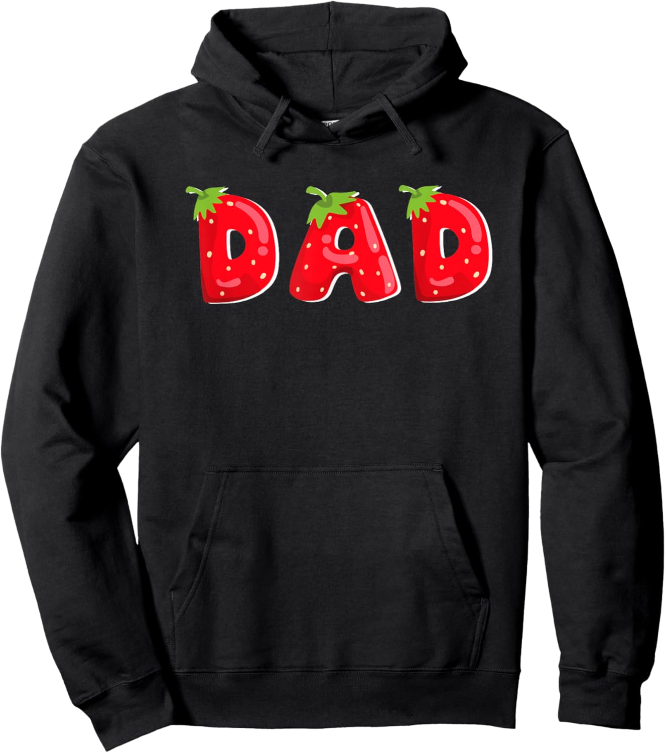 Funny Strawberry Dad Fruit Birthday Family Matching Hoodie - Hoodie | Black