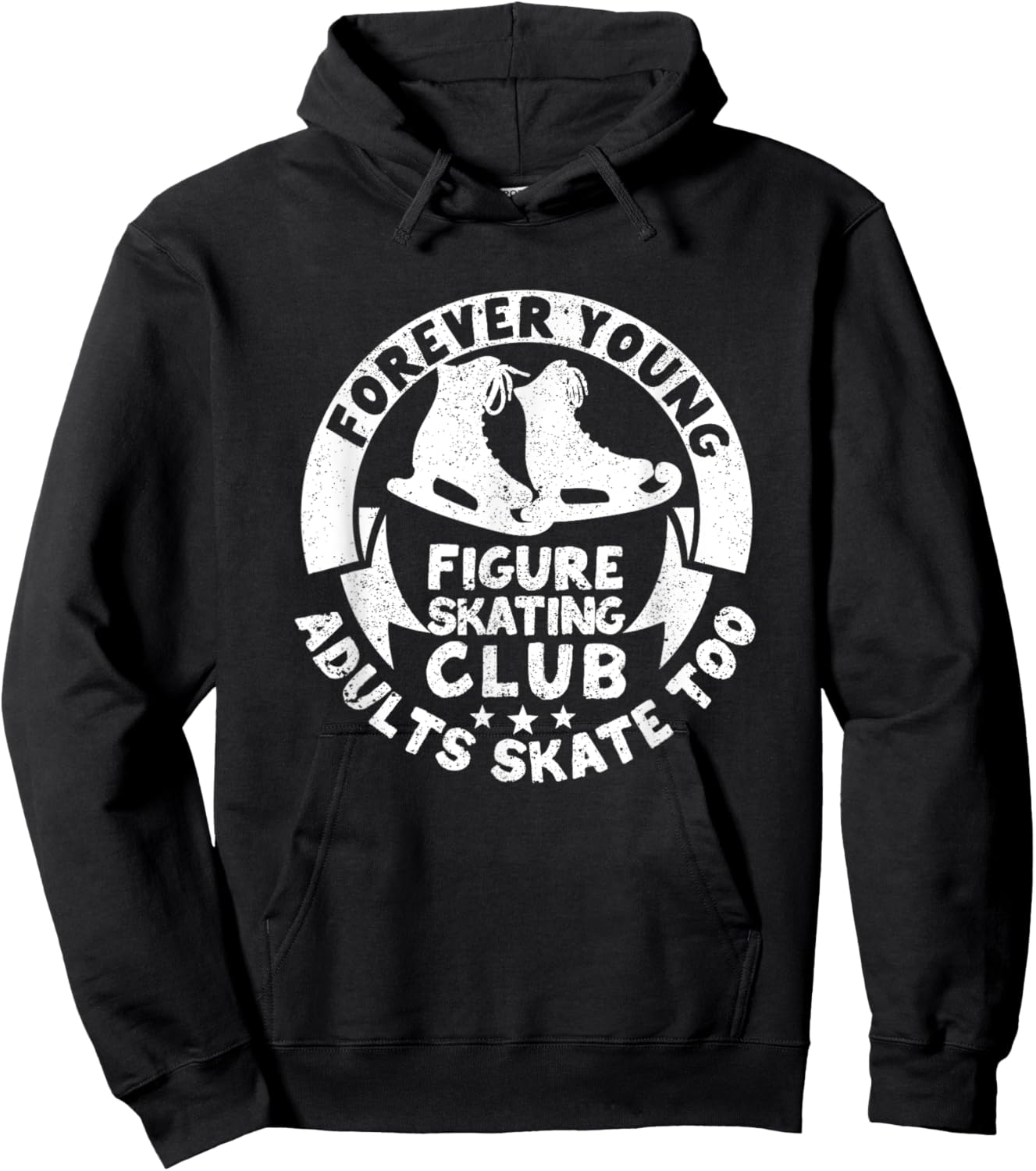 Forever Young Figure Skating Club Adults Skate Too Ice Sport Hoodie - Hoodie | Black