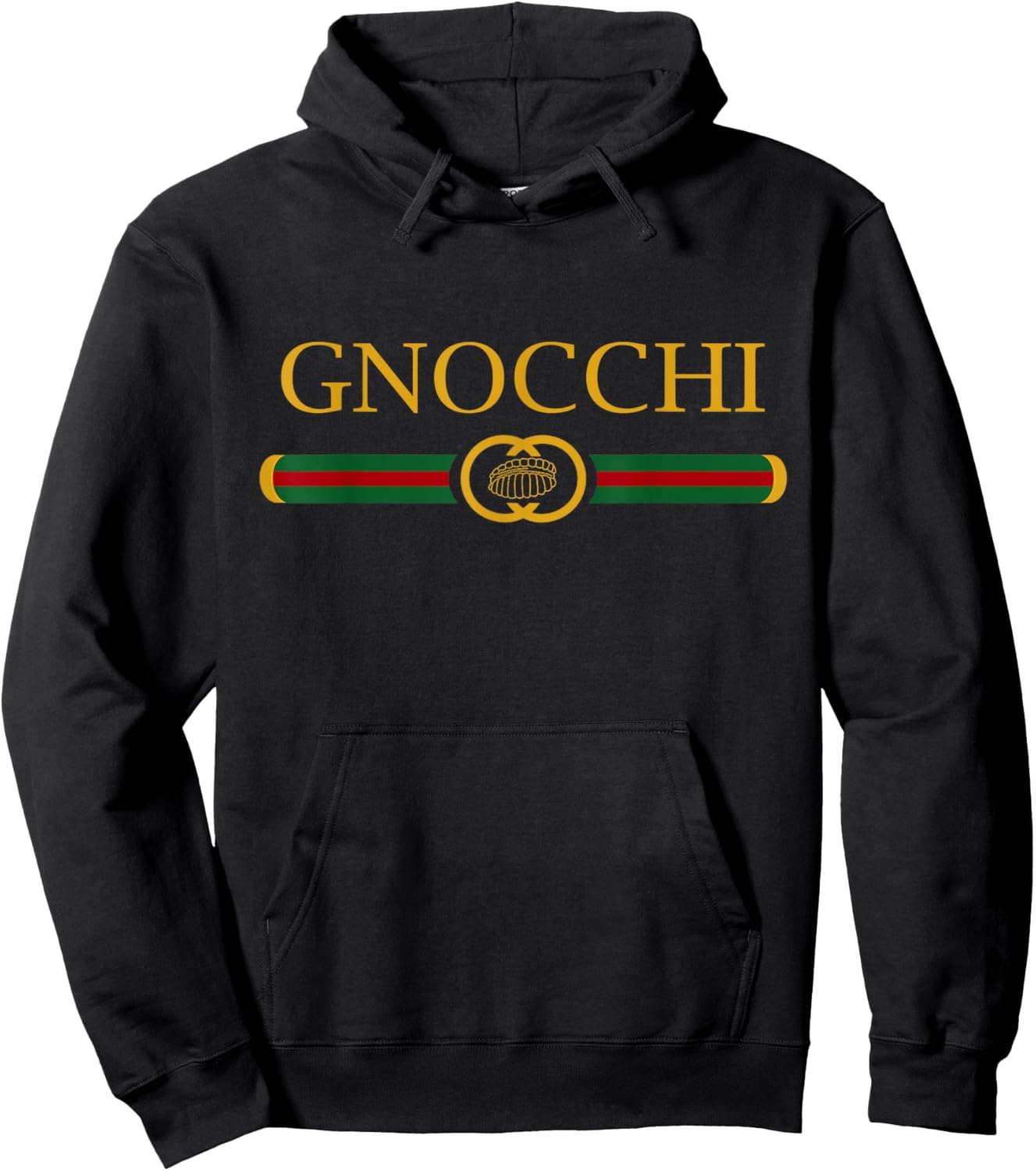 Gnocchi Funny Logo Style Italian Foodie Hoodie - Hoodie | Black