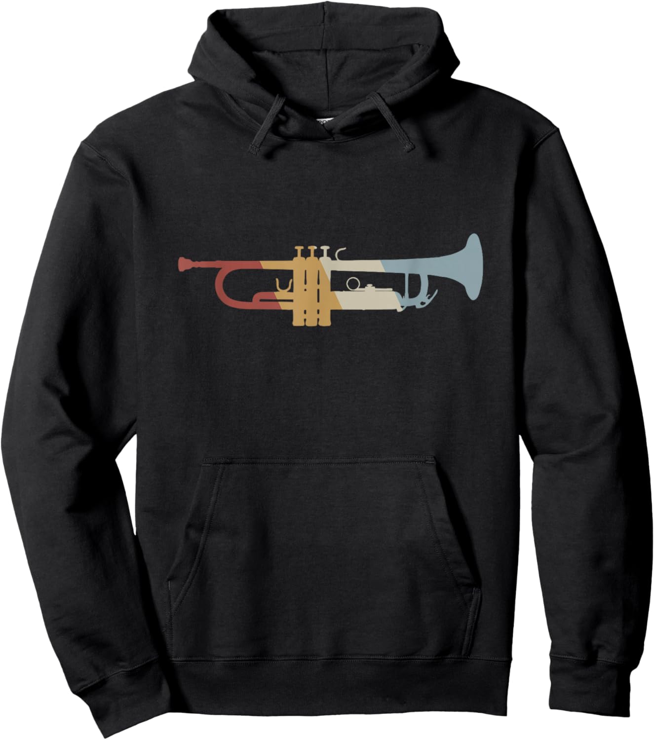 Trumpet Retro Style Vintage Hoodie - Hoodie | Black