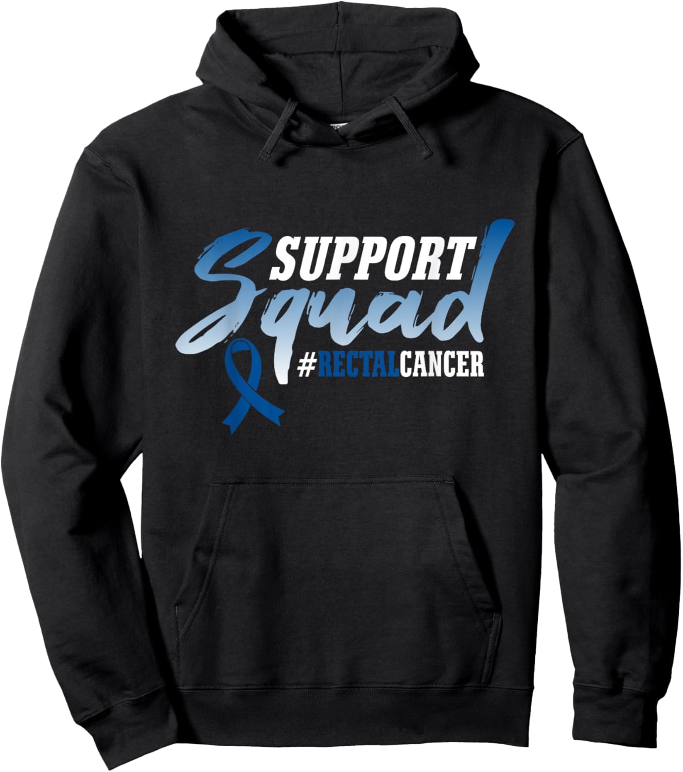 Support Squad RECTAL CANCER Survivors Ribbon Hoodie - Hoodie | Black