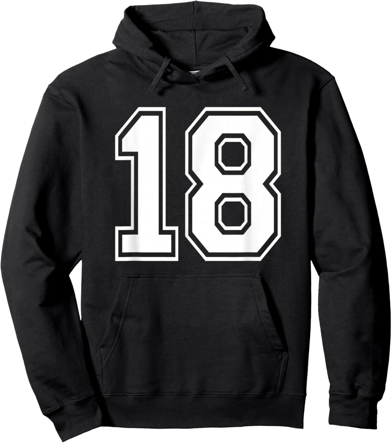 Number Eighteen #18 Sports Team Uniform Birthday 18 Hoodie - Hoodie | Black