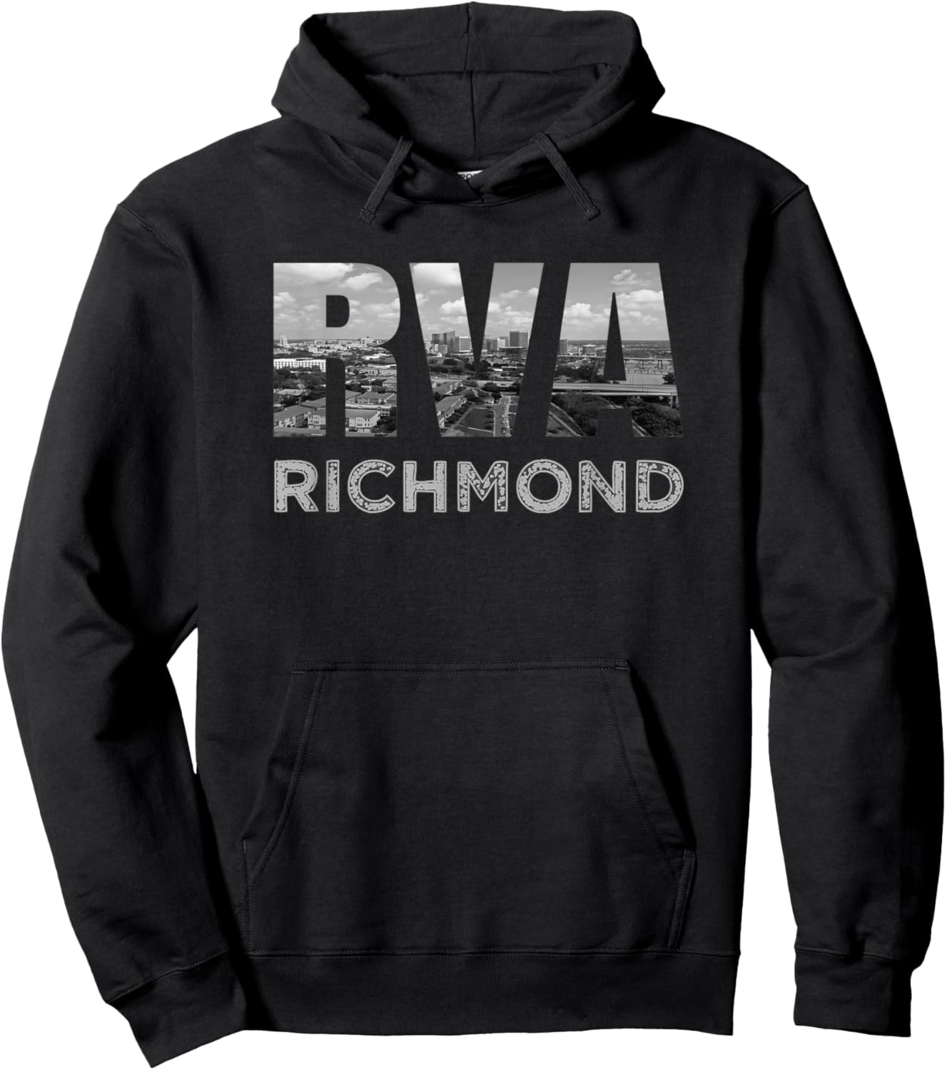 RVA Richmond Skyline Commonwealth Virginia Local Souvenir Hoodie - Hoodie | Black