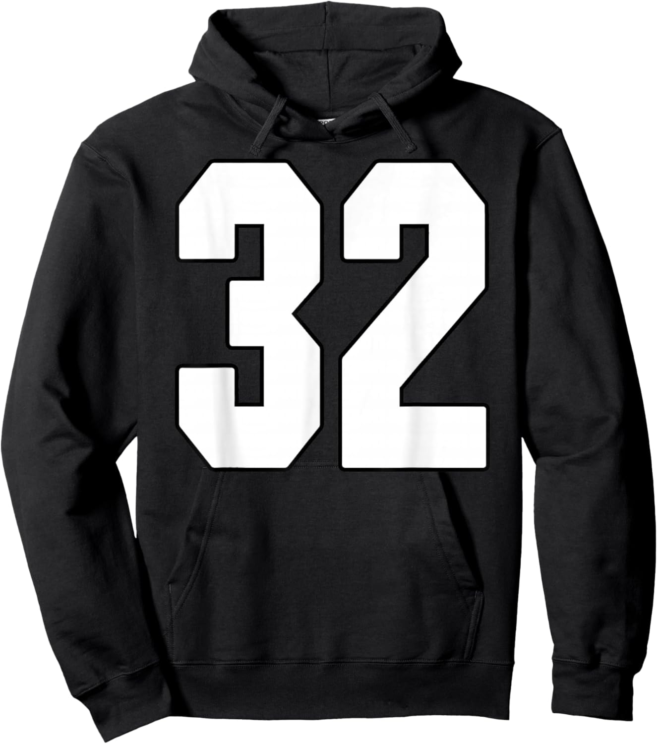 Big #32 Jersey Number 32 Uniform Biggest Fan Favorite Player Hoodie - Hoodie | Black