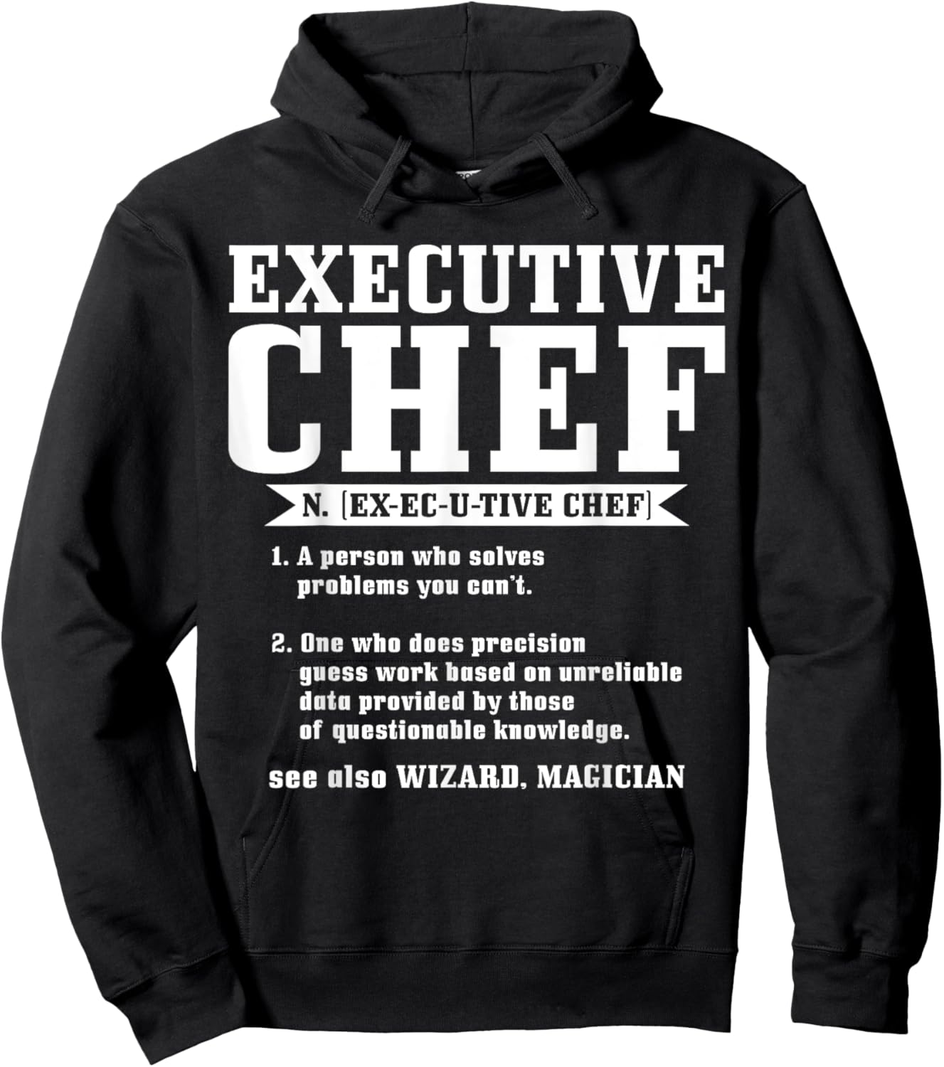 Executive Chef Definition Funny Chef Cook Cooking Hoodie - Hoodie | Black