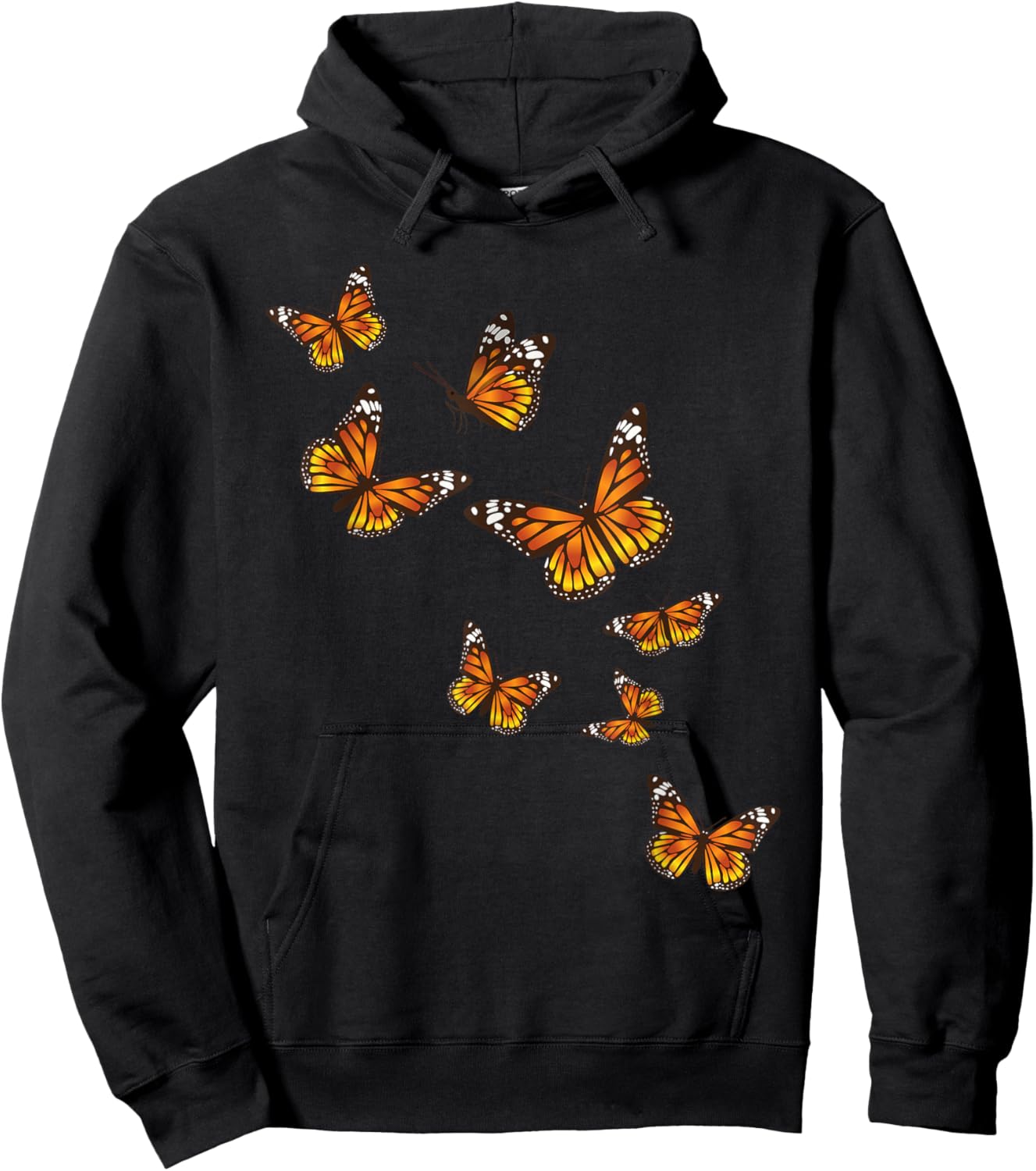 Flying Butterflies - Butterfly Lover Gardener Entomologist Small Hoodie - Hoodie | Black