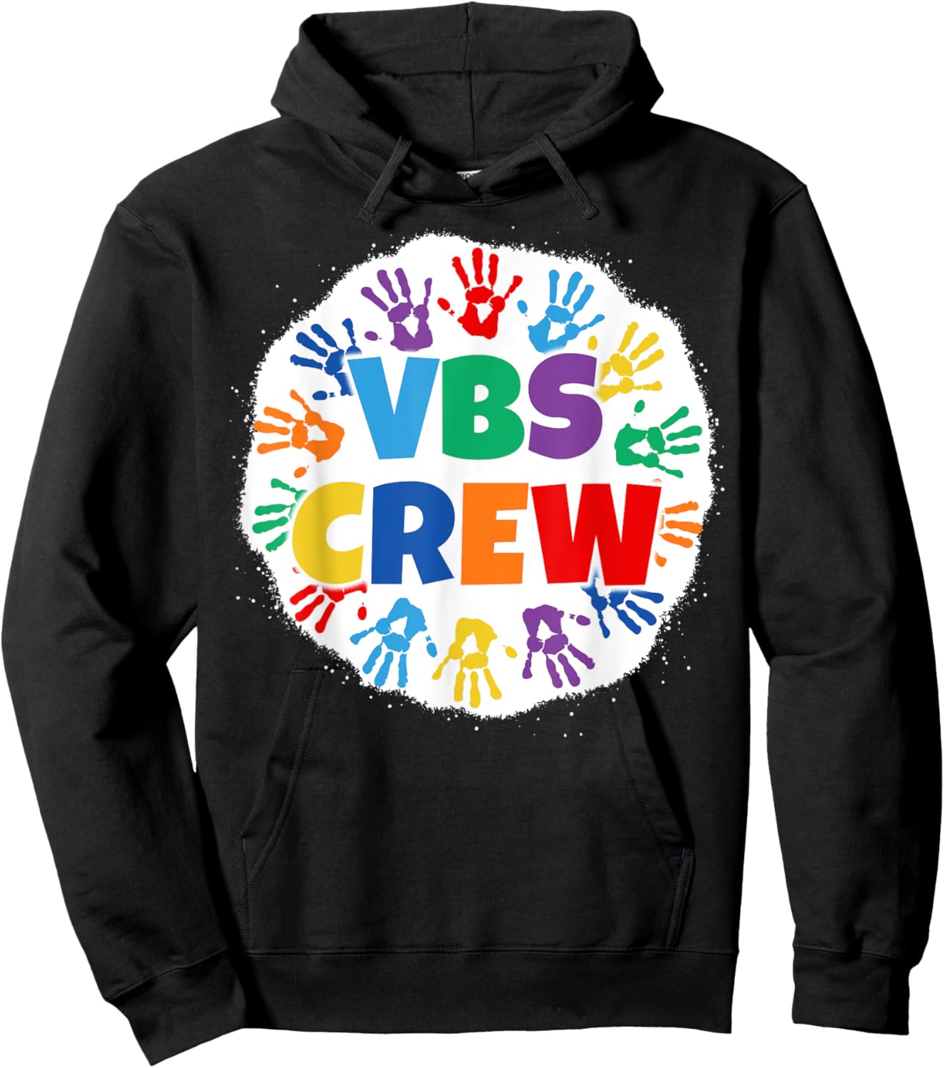 2022 Vacation Bible School Bleached Handprints VBS Crew Hoodie - Hoodie | Black