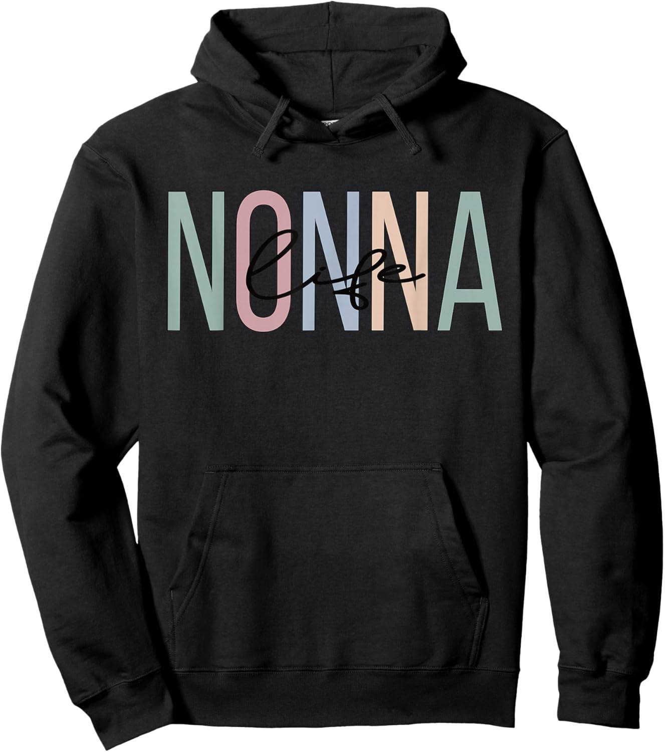 Nonna Life Nonna Grandma Boho Nonna Grandmother Hoodie - Hoodie | Black