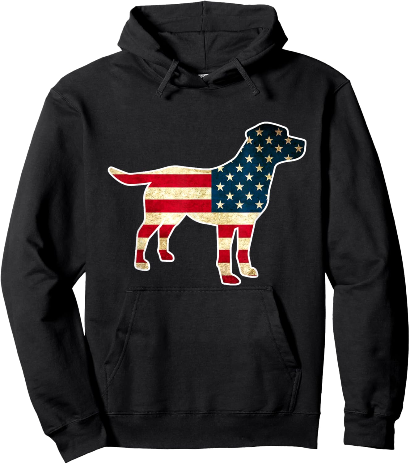 Patriotic 4th of July Labrador Dog American Flag Hoodie - Hoodie | Black