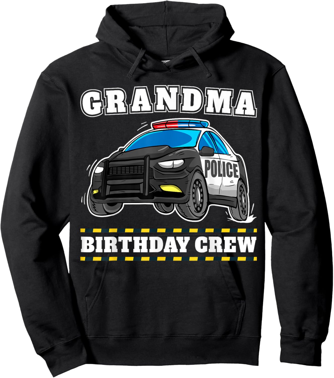 Grandma Birthday Crew Police Car Policeman Officer Nana Hoodie - Hoodie | Black