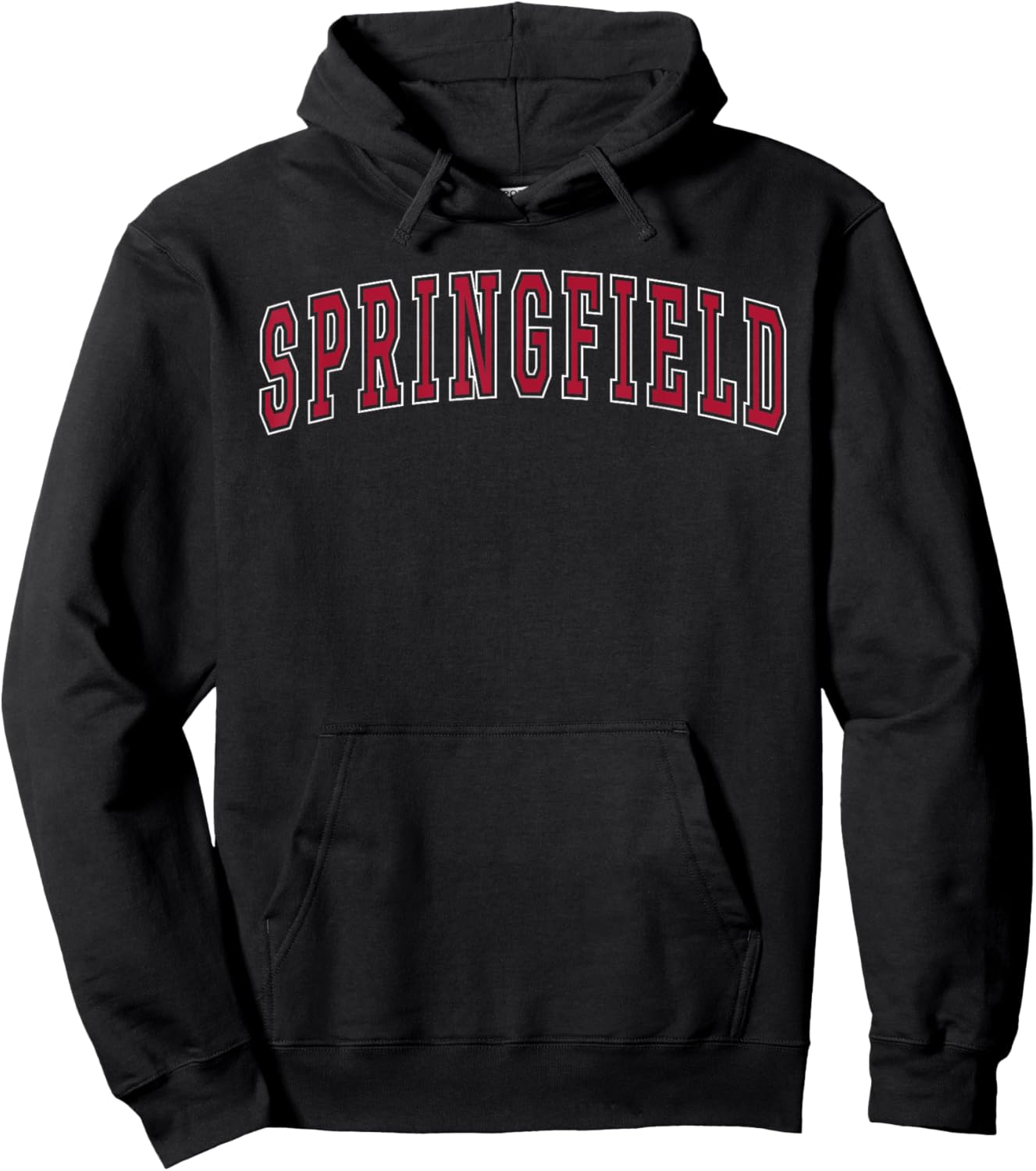Springfield Massachusetts Souvenir Sport College Style Text Hoodie - Hoodie | Black