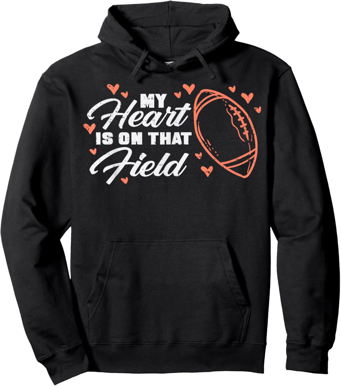 My Heart Is On That Field American Football Sports Mom Women Hoodie - Hoodie | Black