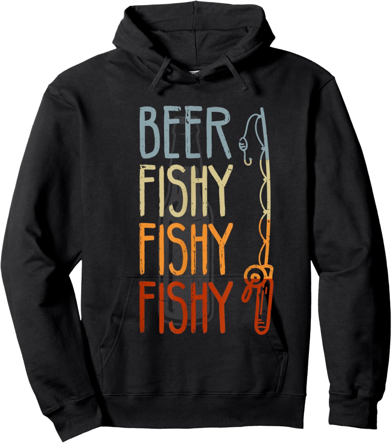 Retro Beer Fishy Fishy Funny Fishing And Beer Fishermans Hoodie - Hoodie | Black