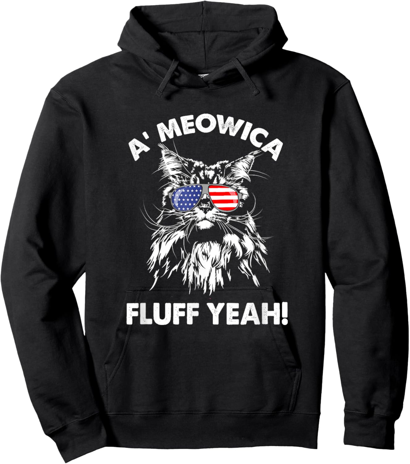 Maine Coon Cat Meowica Shirt Meowica fluff yeah Women Hoodie - Hoodie | Black