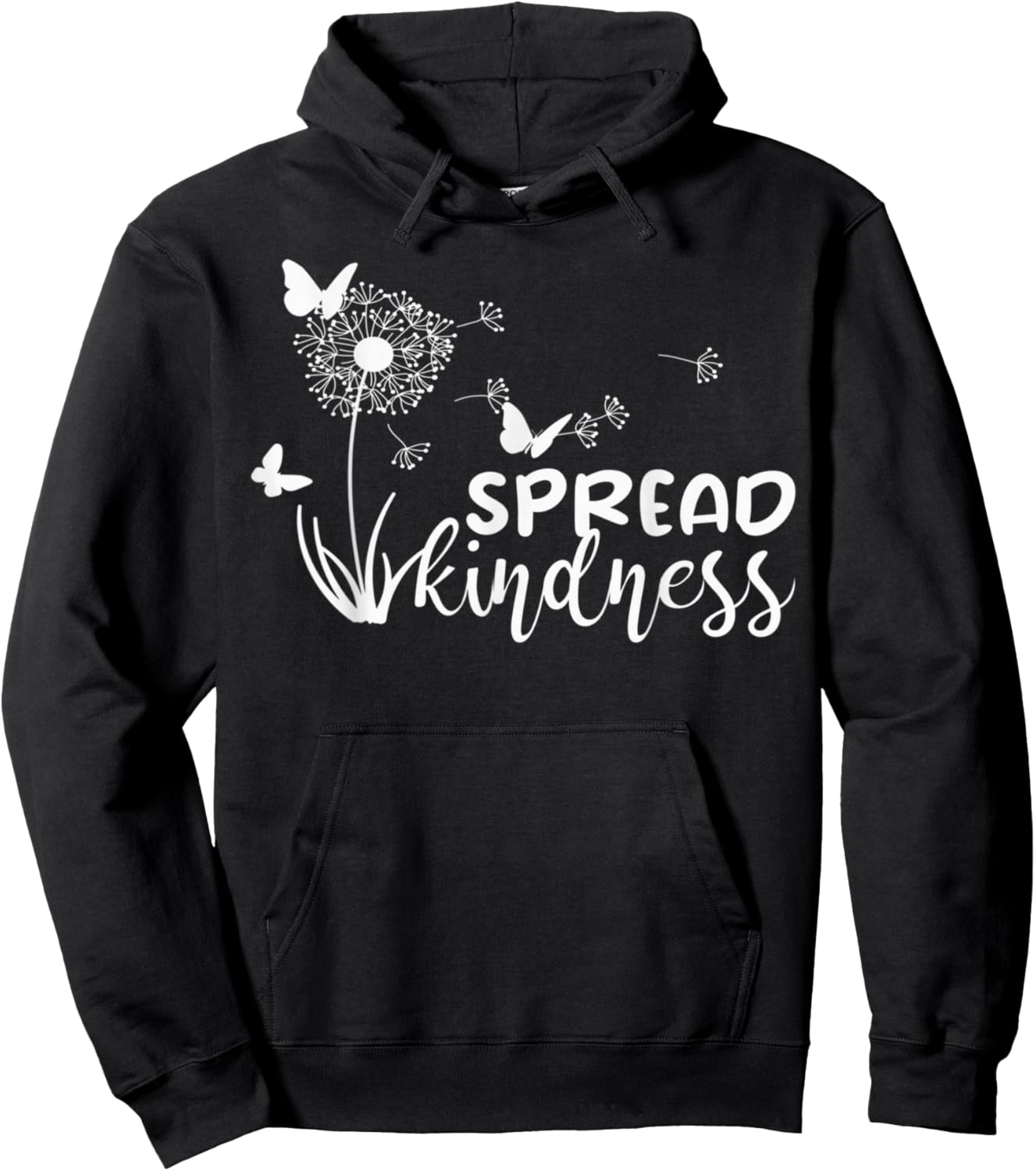 Spread Kindness Summer Dandelion Butterflies Graphic Hoodie - Hoodie | Black