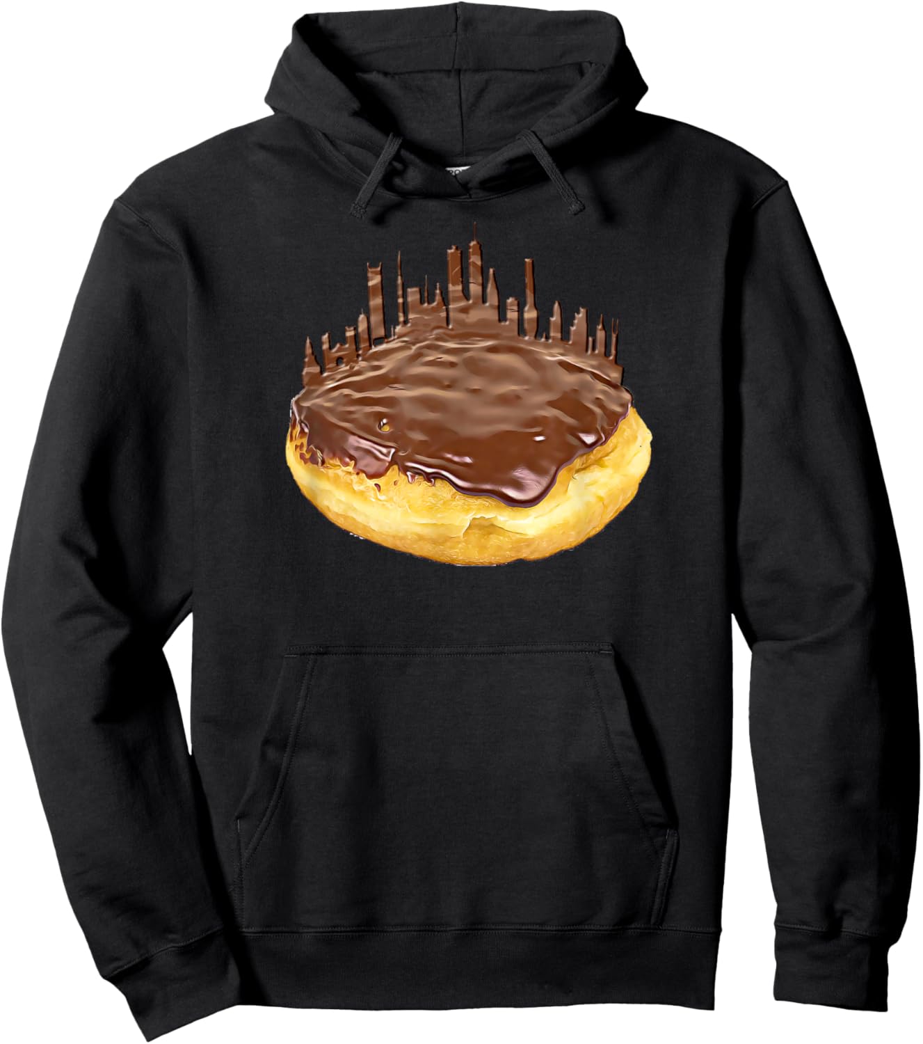 Funny Boston Cream Donut Skyline a Bawston Townie Hoodie - Hoodie | Black