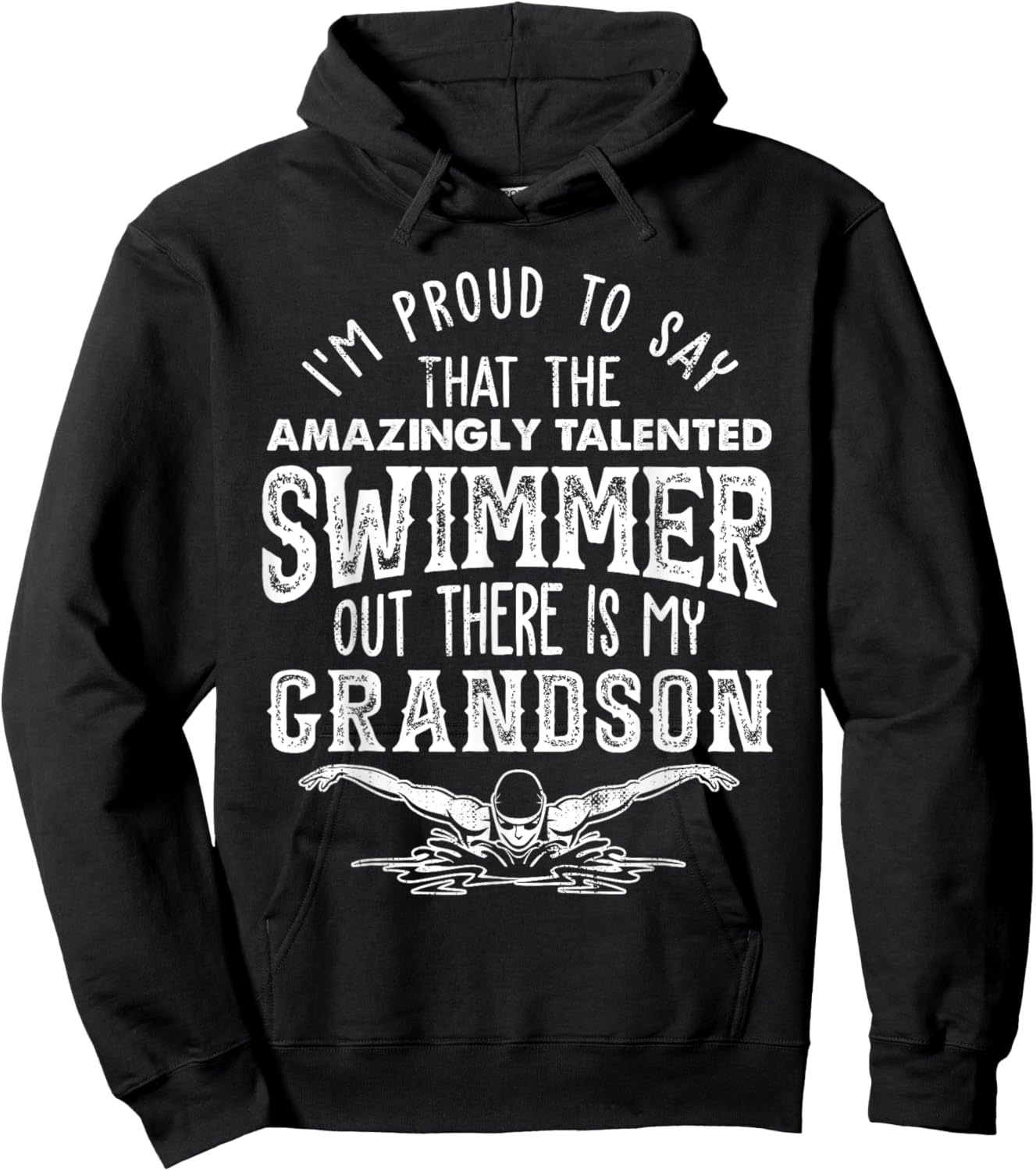 Talented Swimmer Out There Is My Grandson Swimming Hoodie - Hoodie | Black