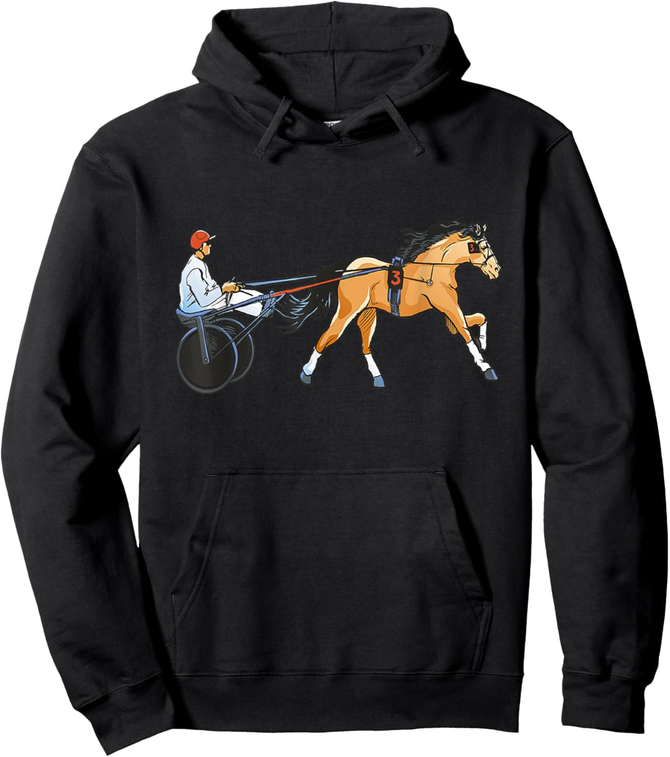 Harness Racing Equitation Horse Racer Trotting Horse Racing Hoodie - Hoodie | Black