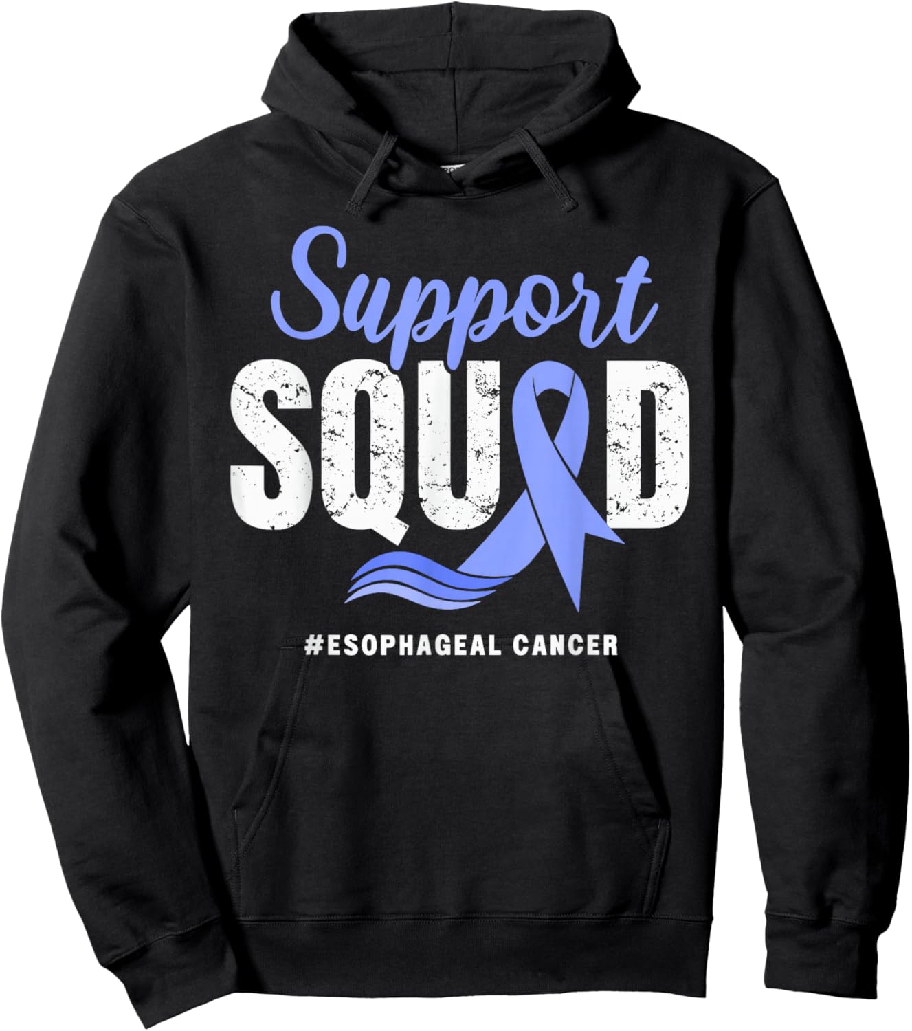 Esophageal Cancer Support Squad Periwinkle Ribbon awareness Hoodie - Hoodie | Black