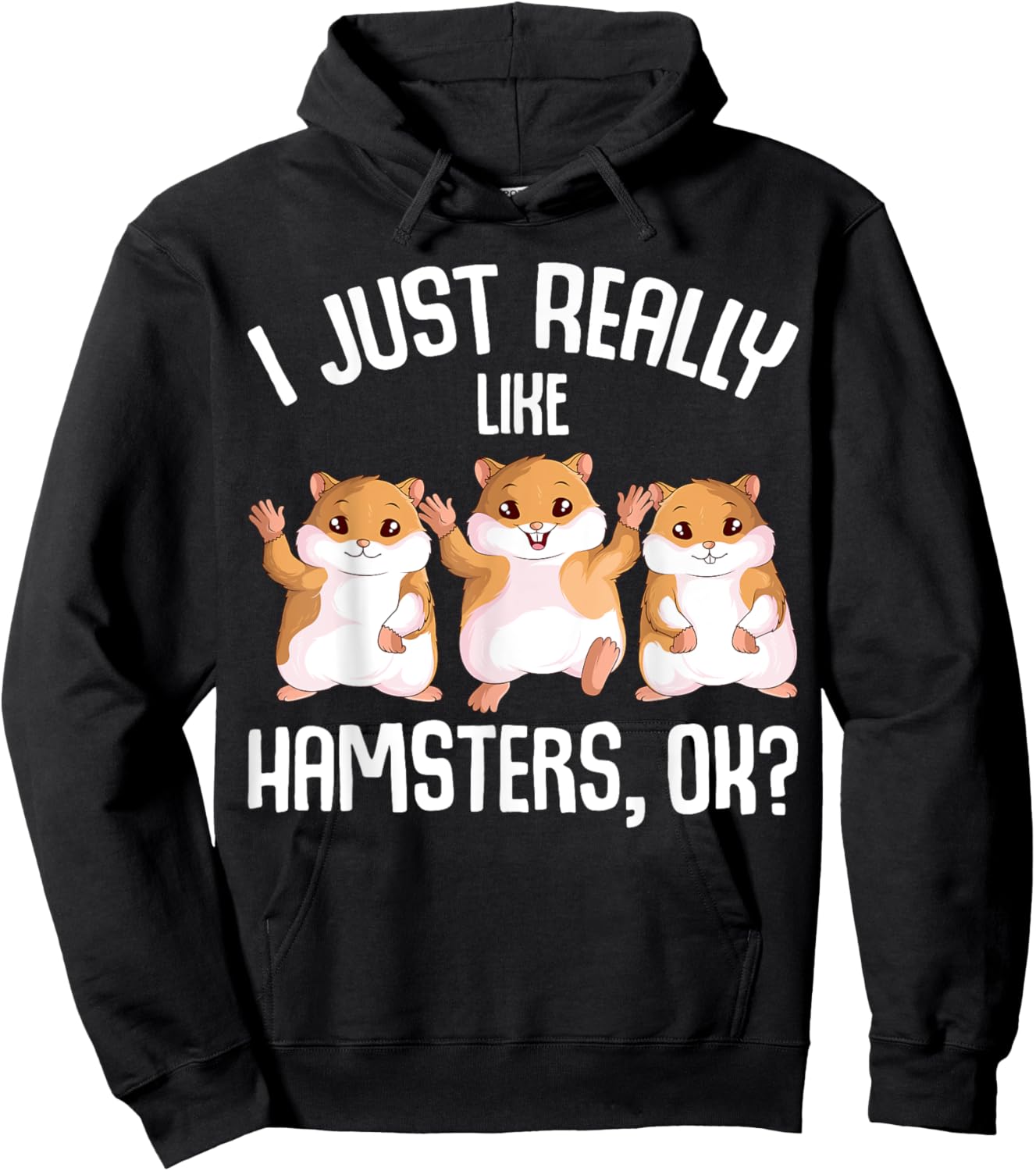 I Just Really Like Hamsters Hammy Girls Women Hamster Hoodie - Hoodie | Black