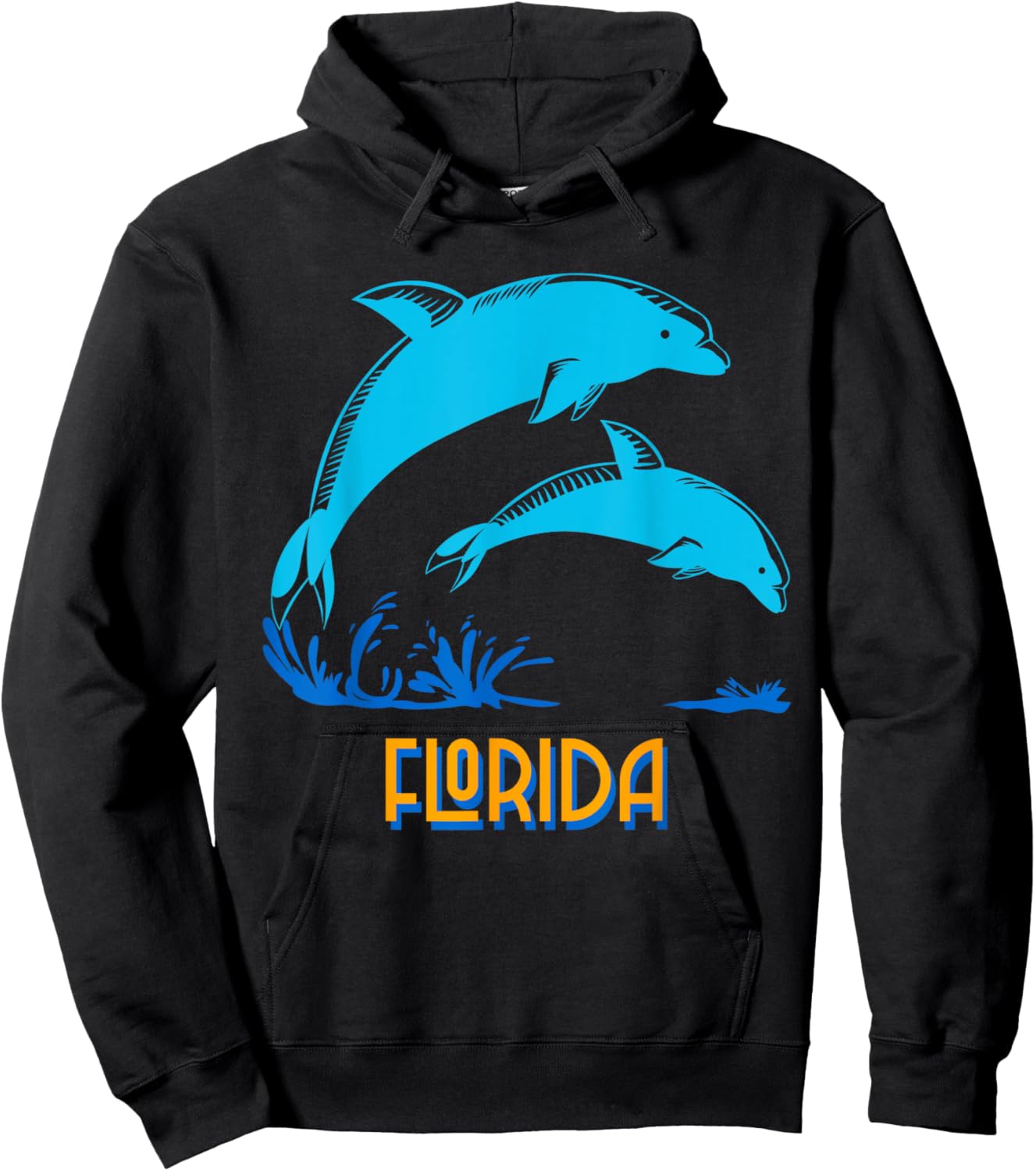 Florida Beach Vacation Dolphin Lover Ocean Animal Dolphins Men Women Girls Kids Hoodie - Hoodie | Black