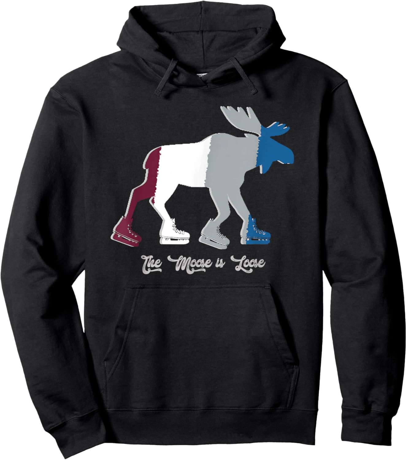 The Moose is Loose - Hockey Skates Hoodie - Hoodie | Black