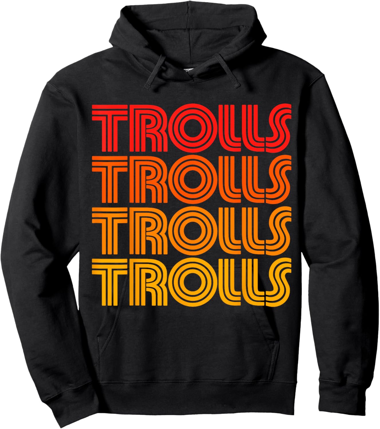 Trolls Retro Vintage Classic Ogre Goblin Beast Monster Joke Hoodie - Hoodie | Black