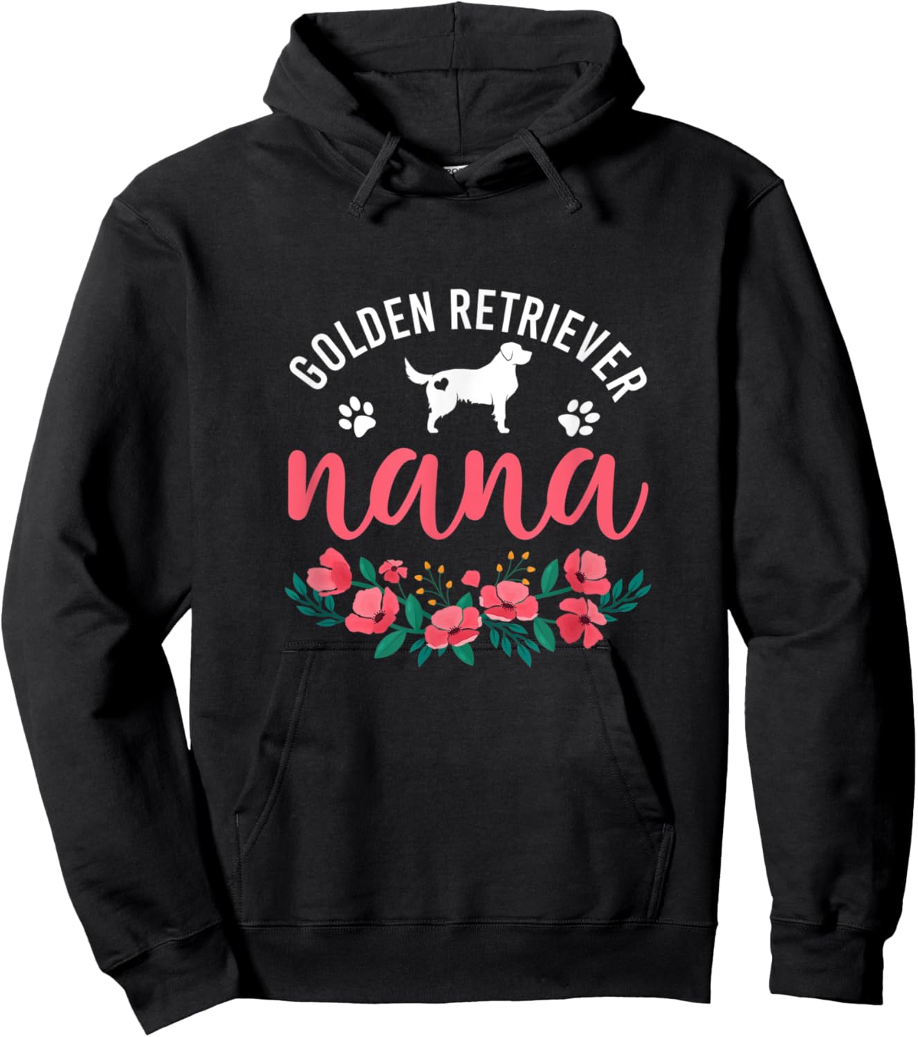 Golden Retriever Nana Dog Gifts Women Grandma Dog Christmas Hoodie - Hoodie | Black