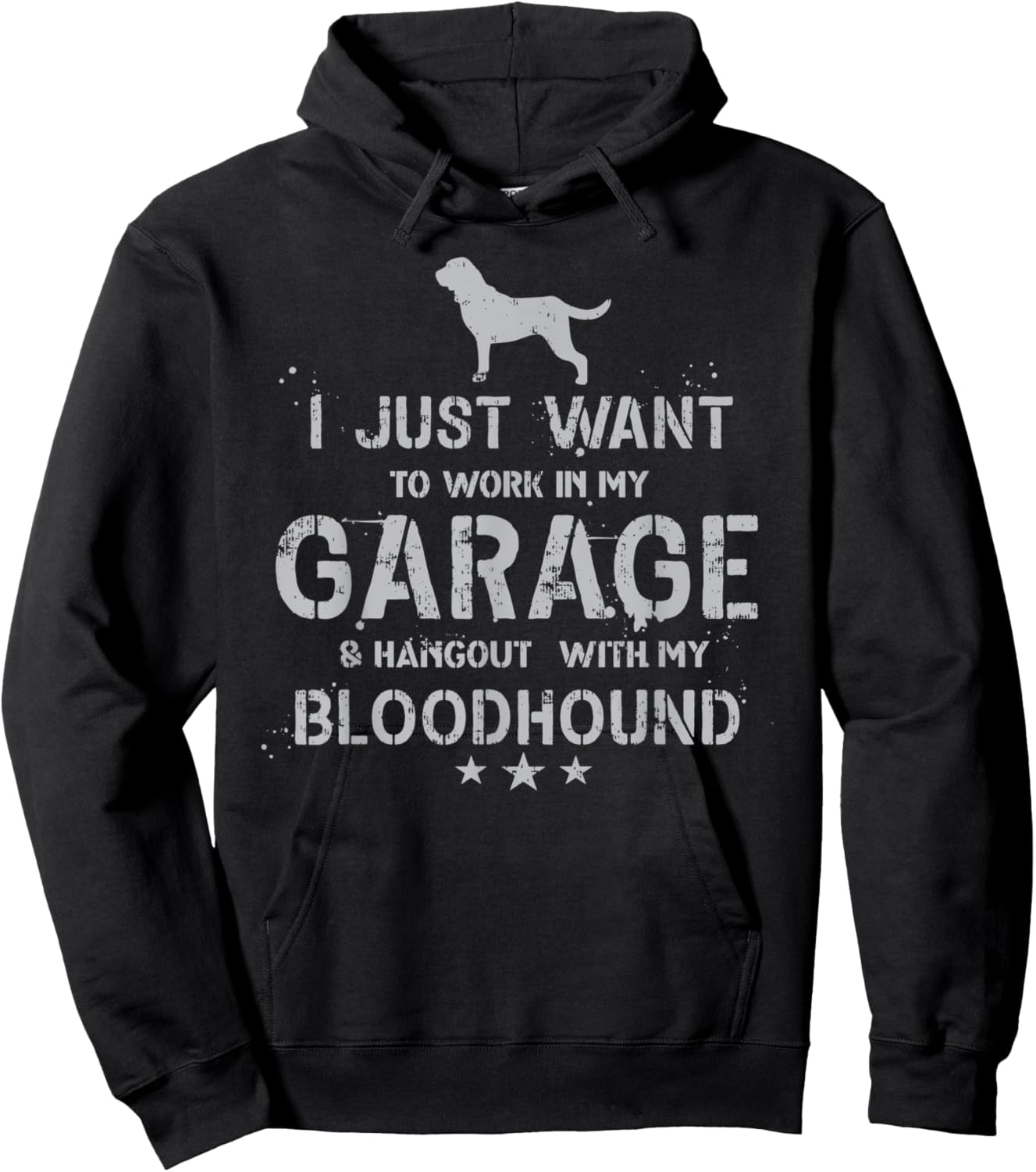 Funny Bloodhound Dad Garage Men Hang Hoodie - Hoodie | Black
