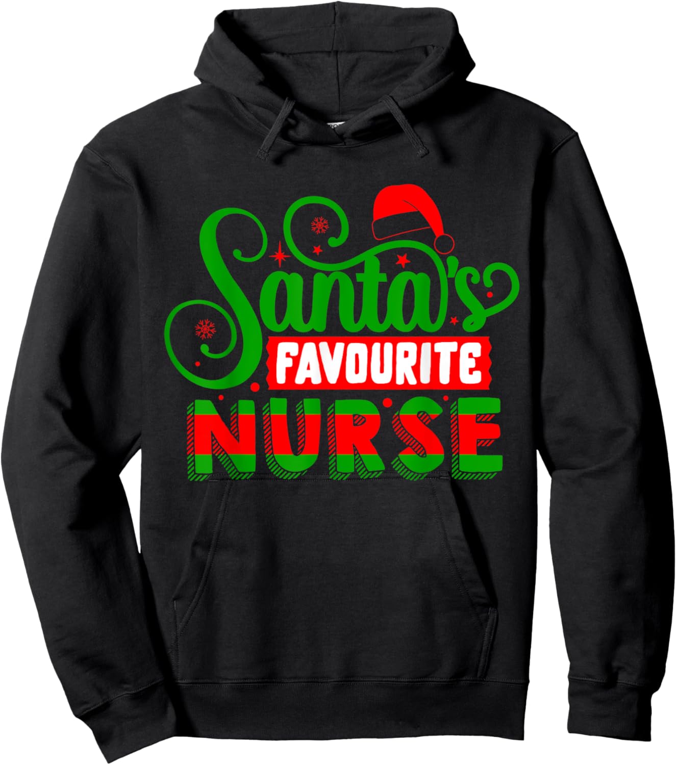 Santas Favourite Nurse | Xmas Christmas Hoodie - Hoodie | Black