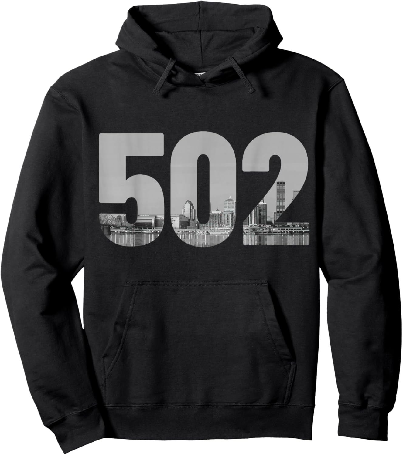 Louisville 502 Area Code Skyline Kentucky Pride Vintage Hoodie - Hoodie | Black