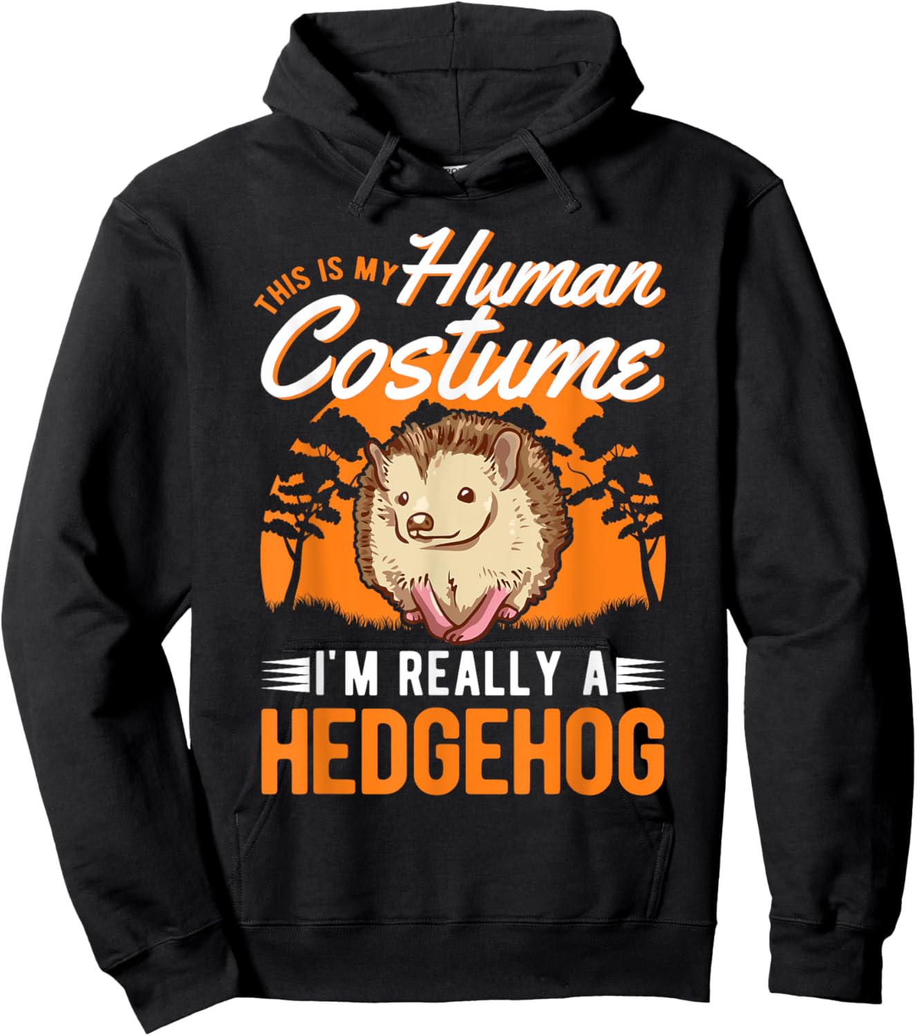 Hedgehog Human Costume Halloween Hedgehog Hoodie - Hoodie | Black
