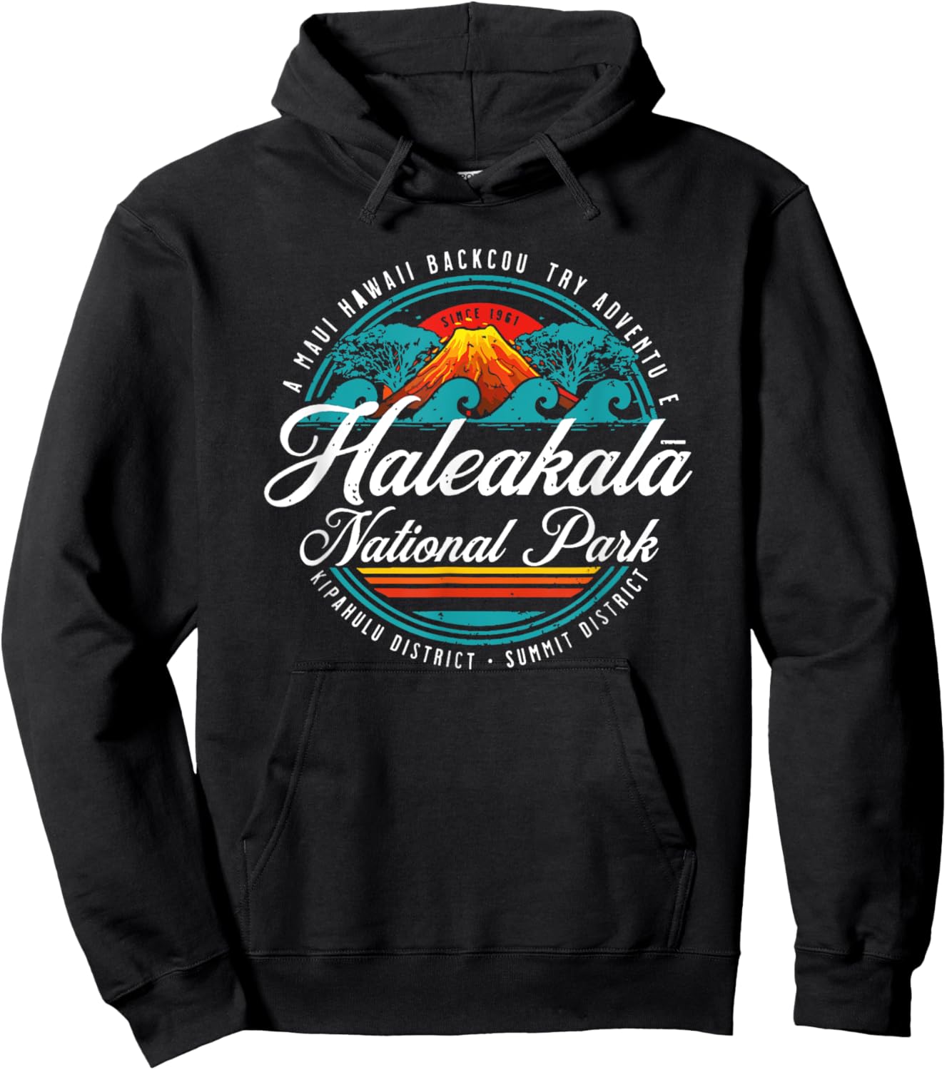 Haleakala National Park Hawaii Maui Vintage Hoodie - Hoodie | Black